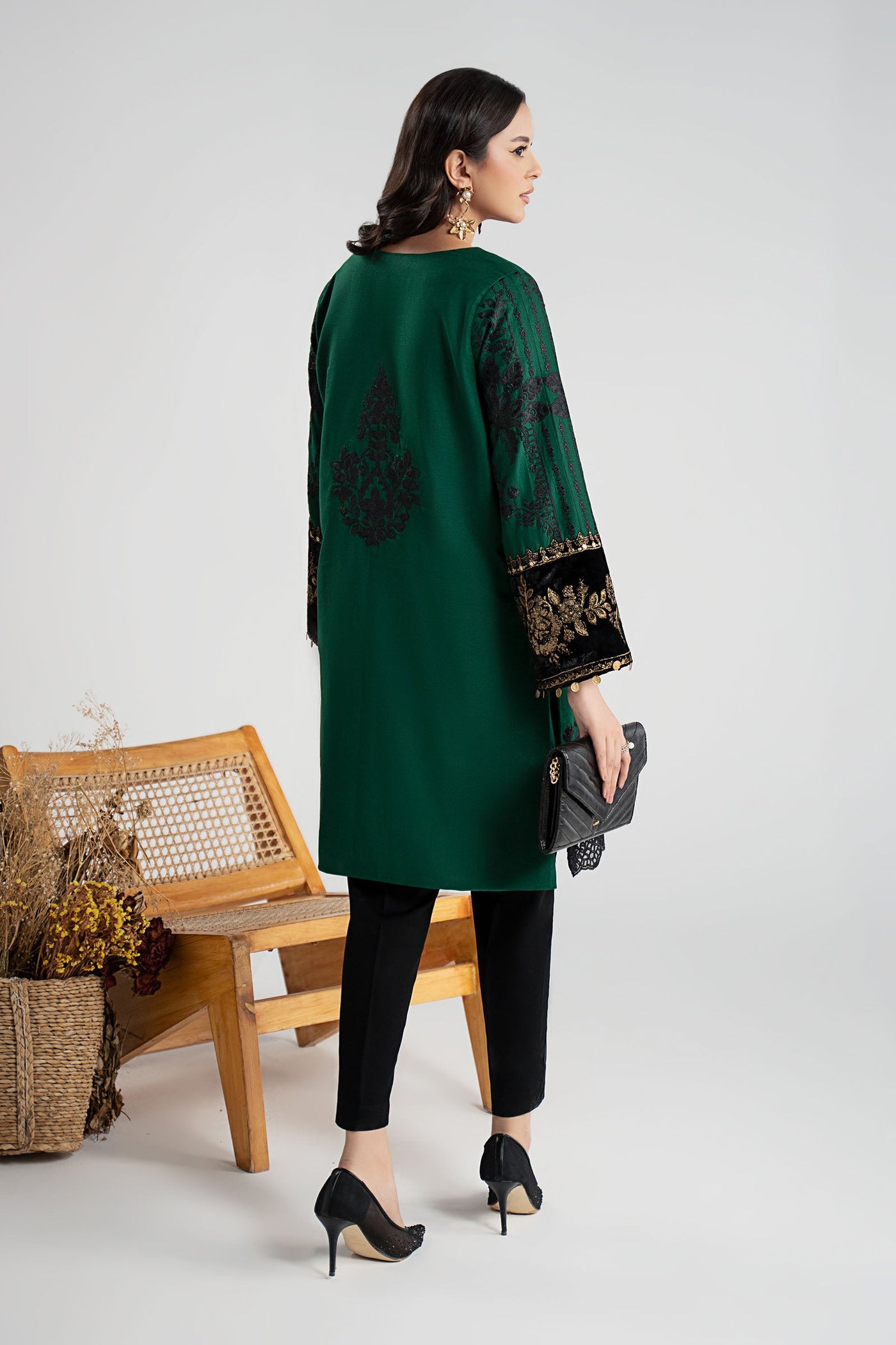 3 Piece Embroidered Cotton Dobby Suit