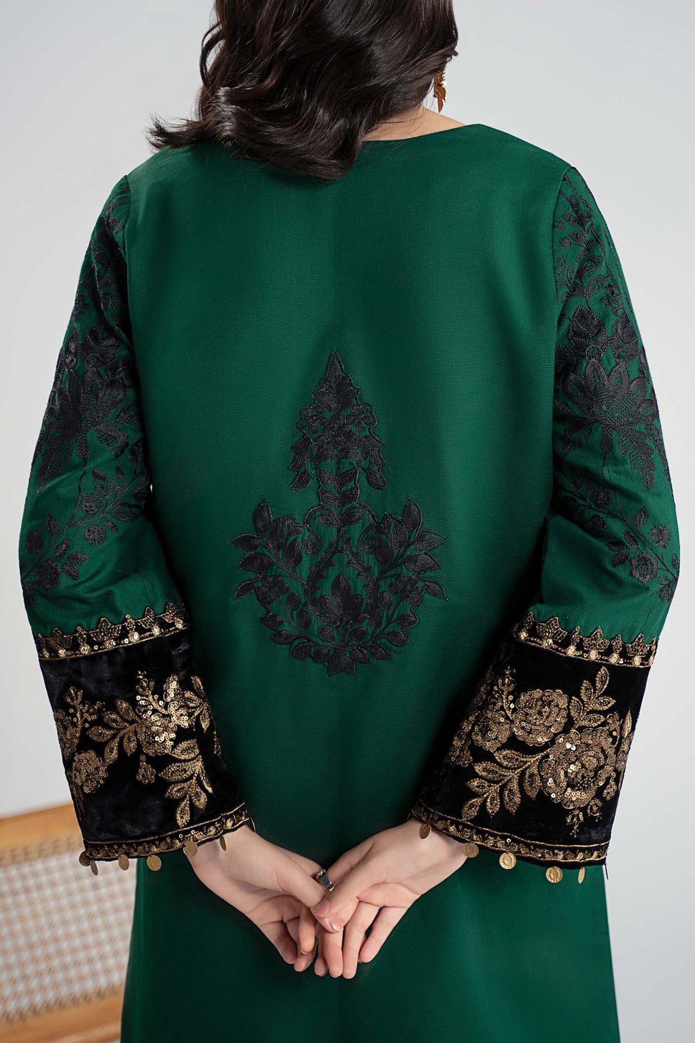 3 Piece Embroidered Cotton Dobby Suit