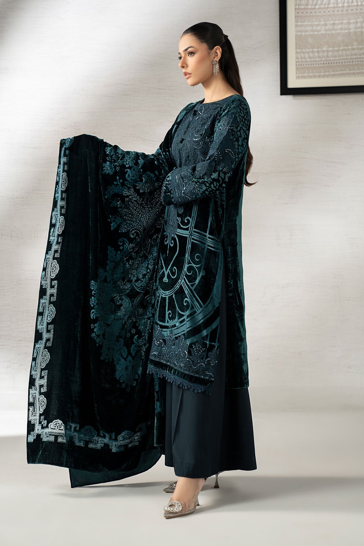 3 Piece Embroidered Palachi Suit