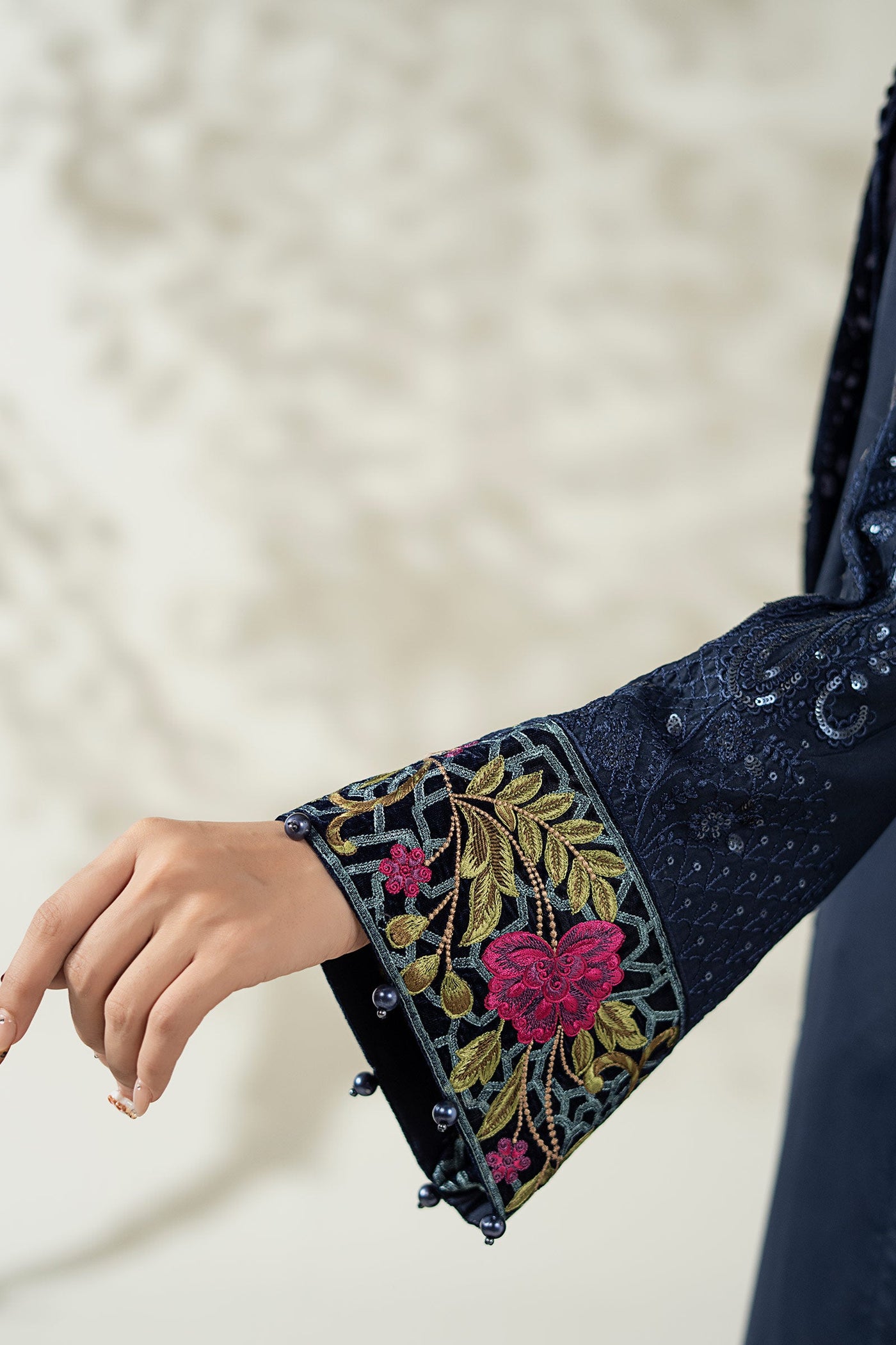3 Piece Embroidered Linen Suit