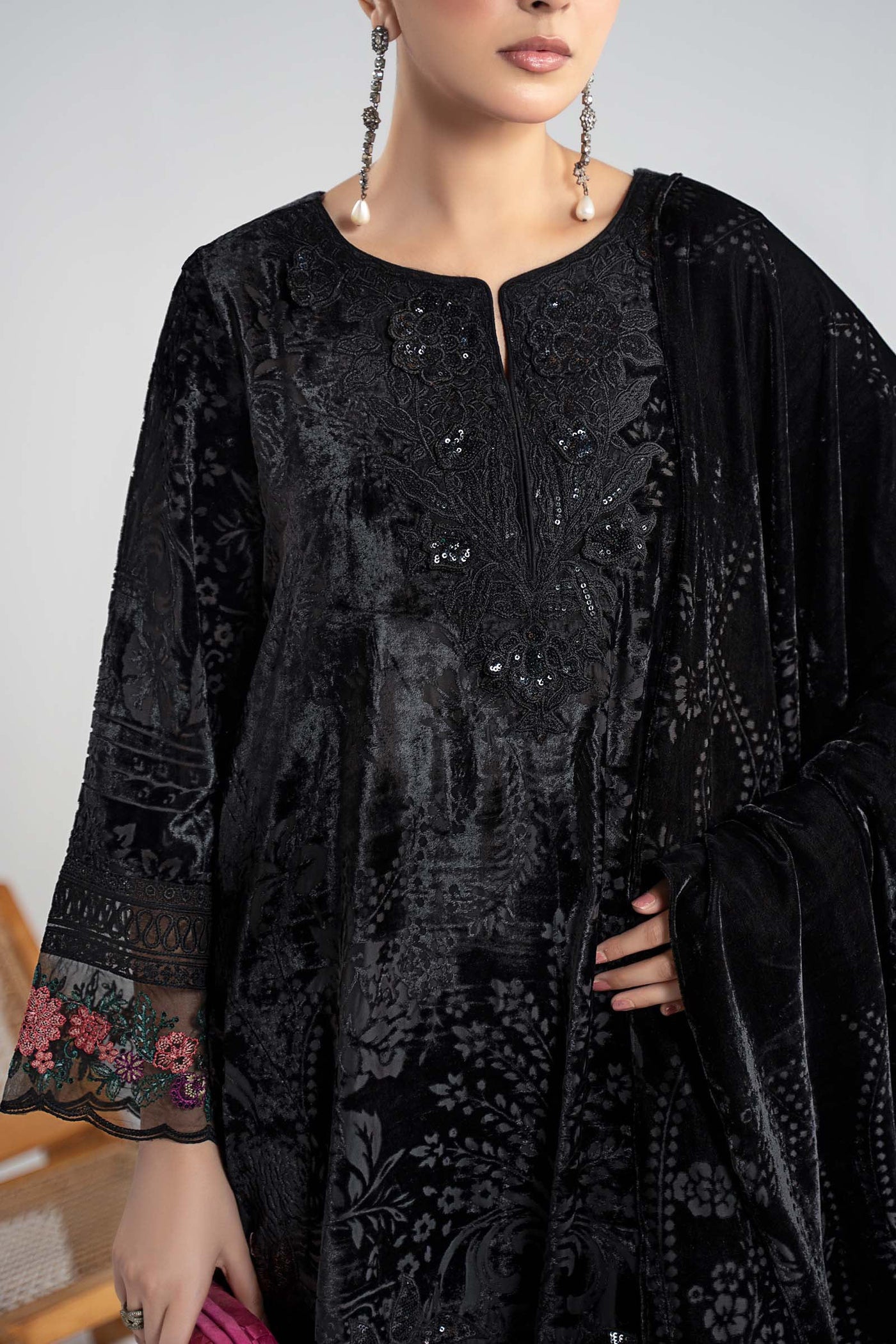 3 Piece Embroidered Palachi Suit