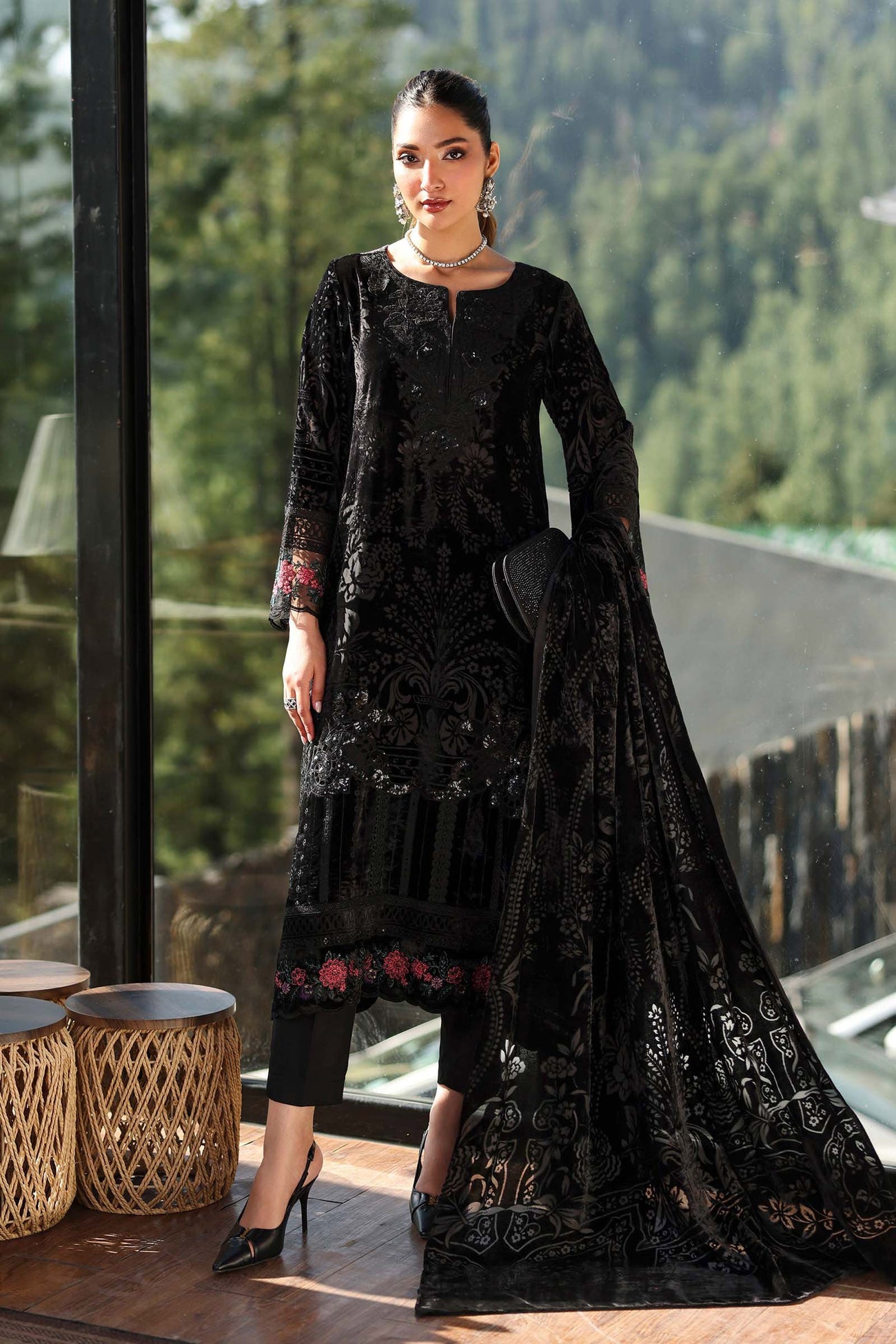 3 Piece Embroidered Palachi Suit