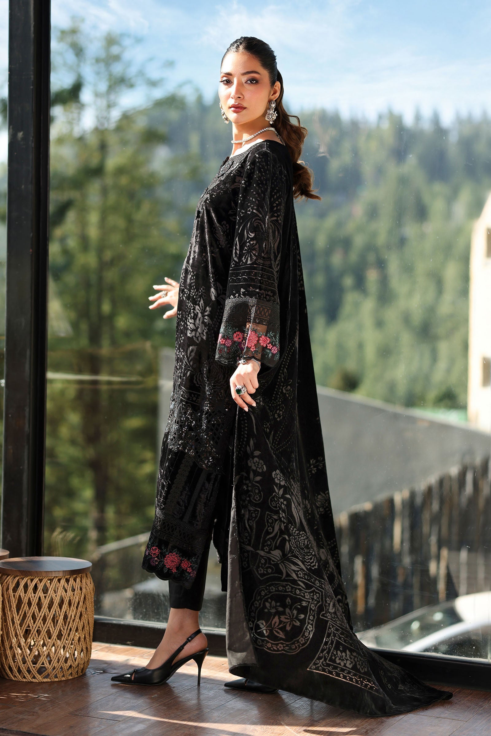 3 Piece Embroidered Palachi Suit