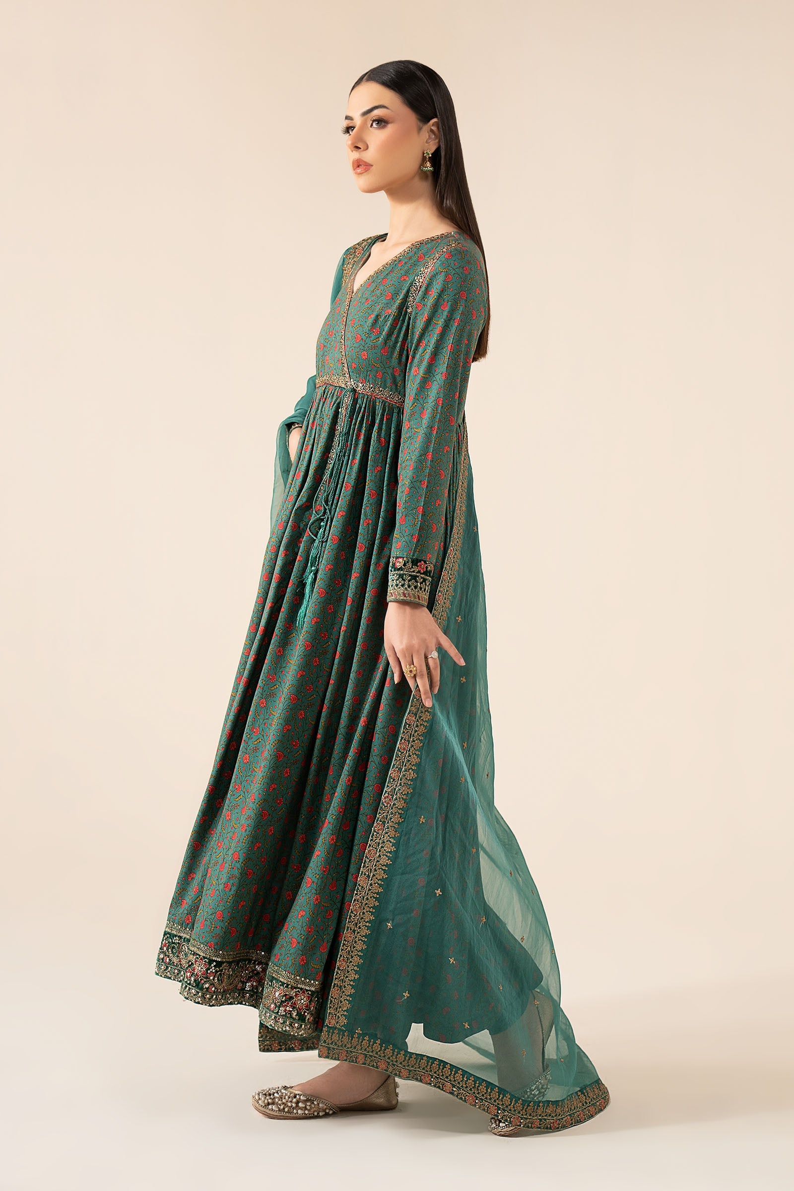 3 Piece Embroidered Linen Suit