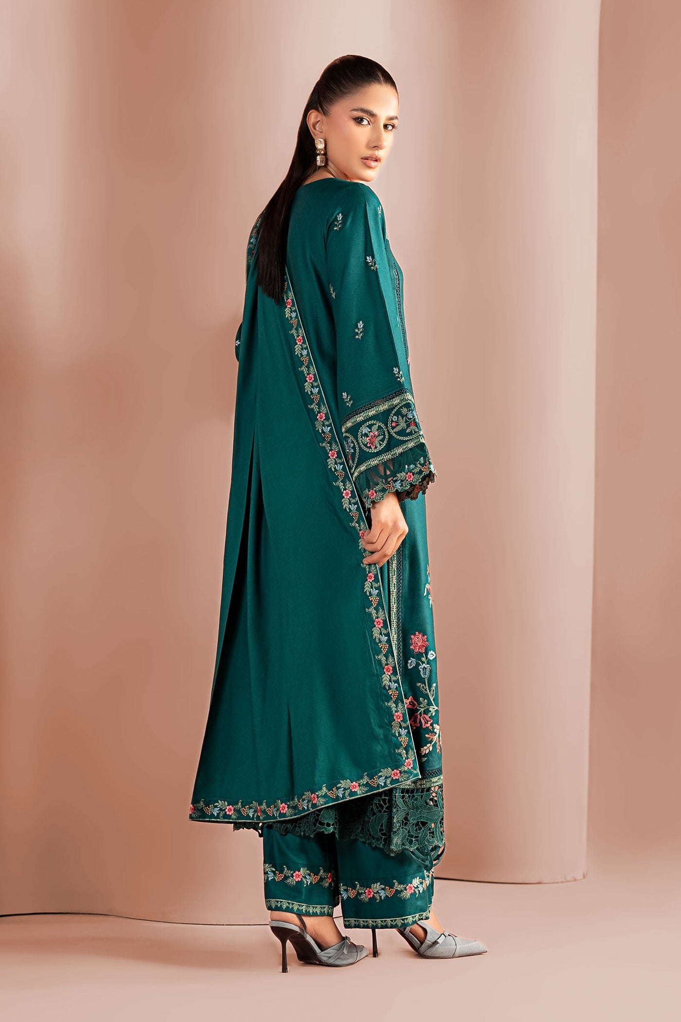 3 Piece Embroidered Marina Suit