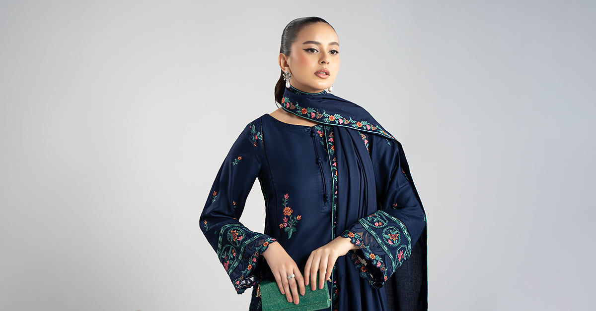 3 Piece Embroidered Marina Suit