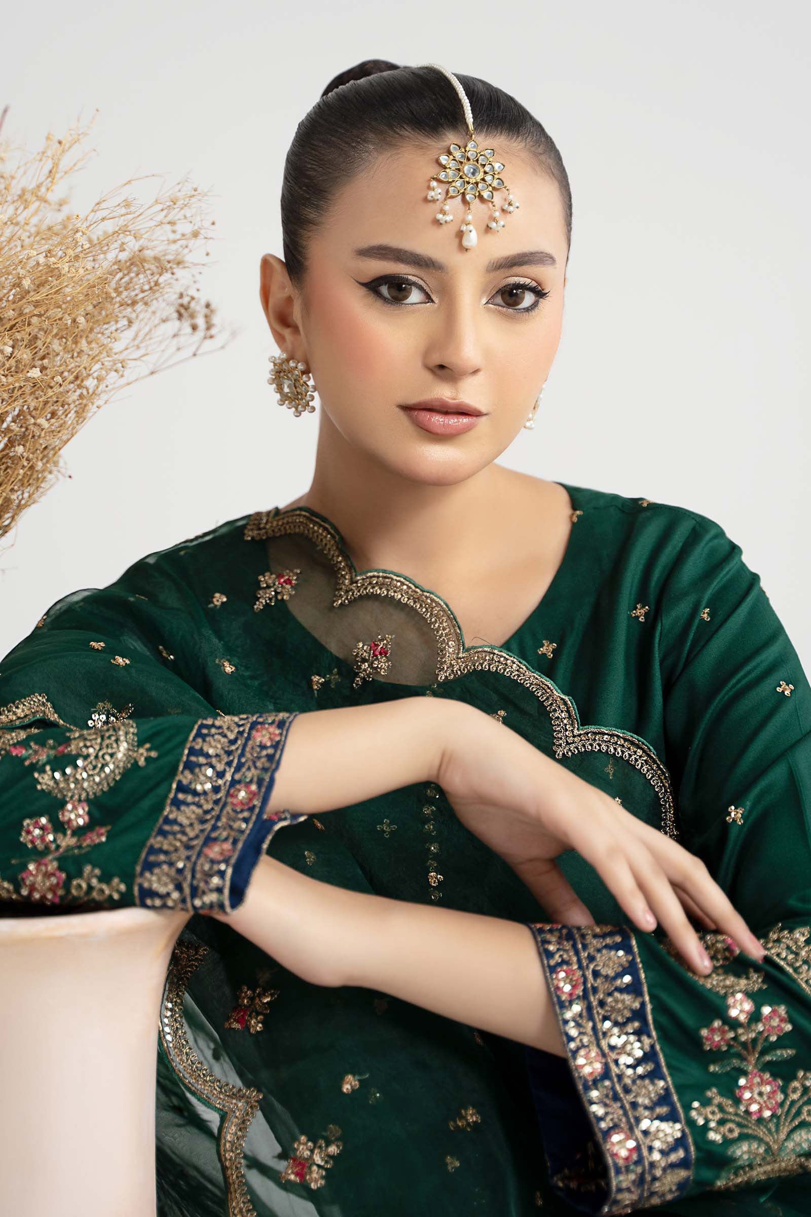 3 Piece Embroidered Linen Suit