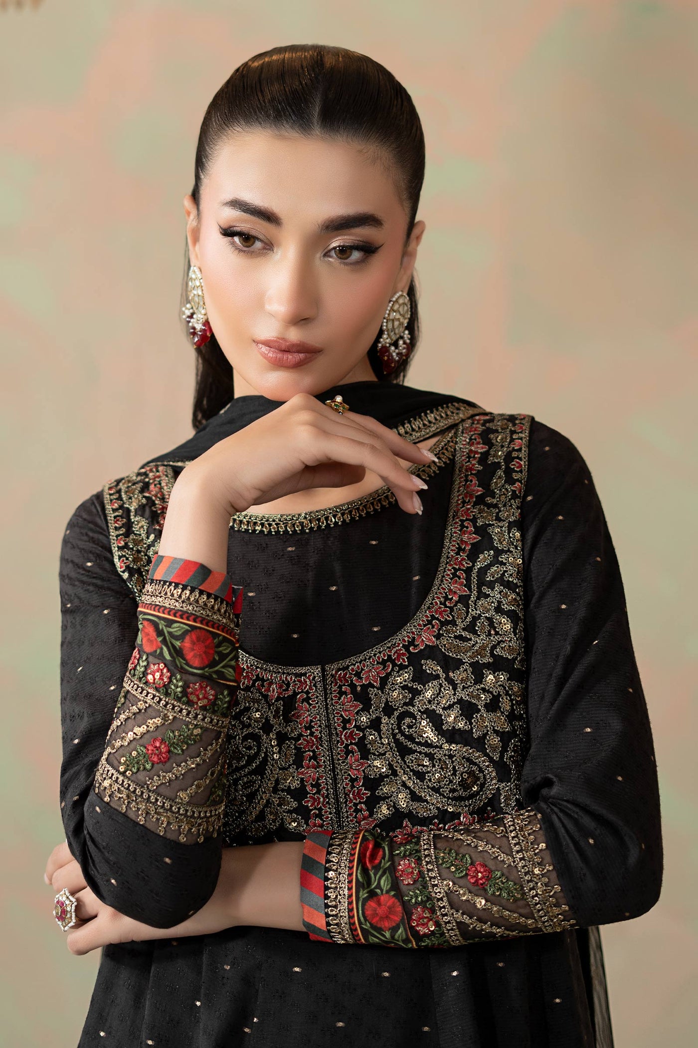 3 Piece Embroidered Filament Viscose Suit