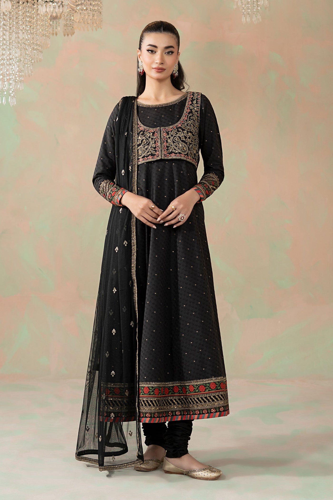 3 Piece Embroidered Filament Viscose Suit