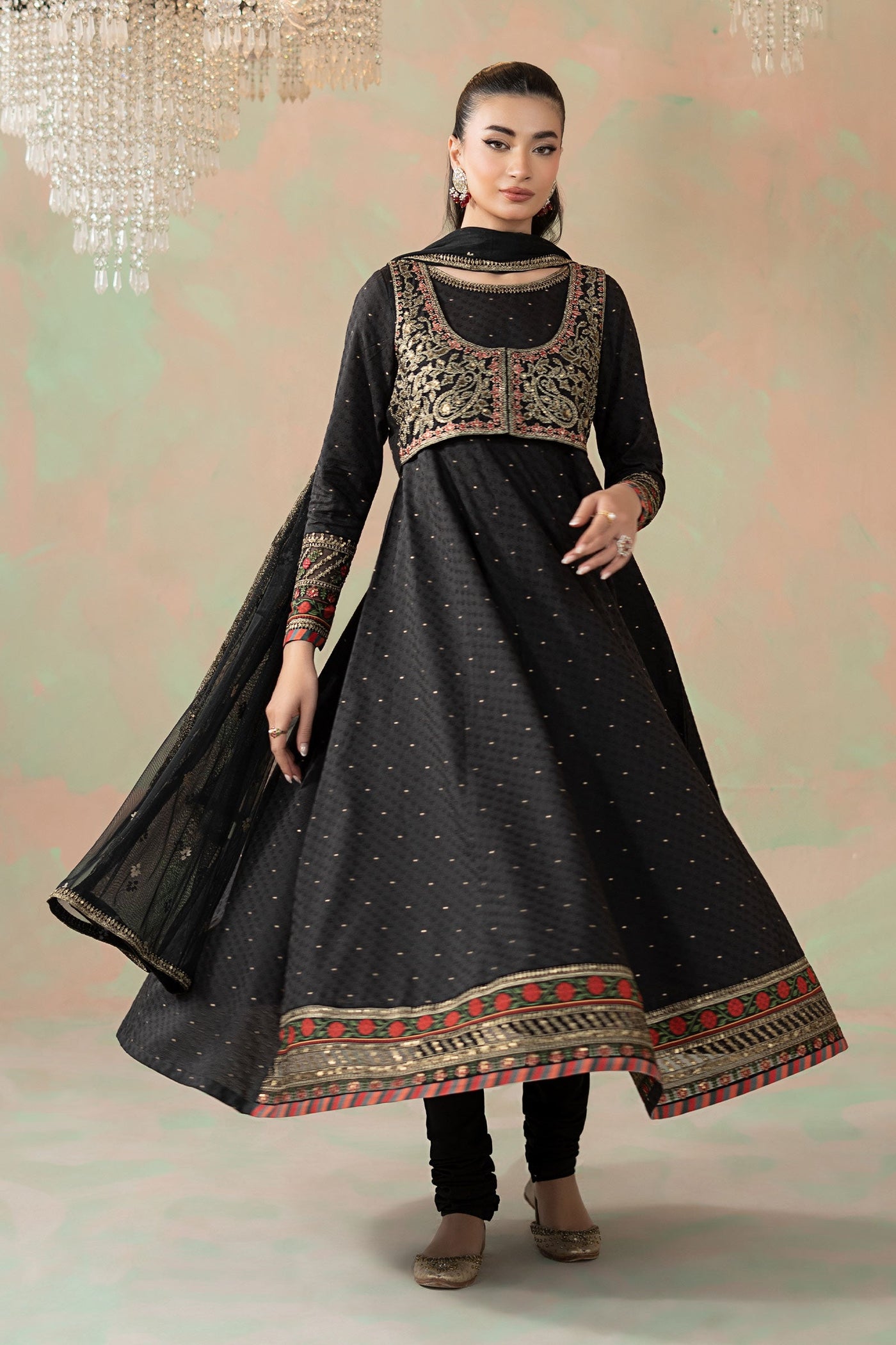 3 Piece Embroidered Filament Viscose Suit