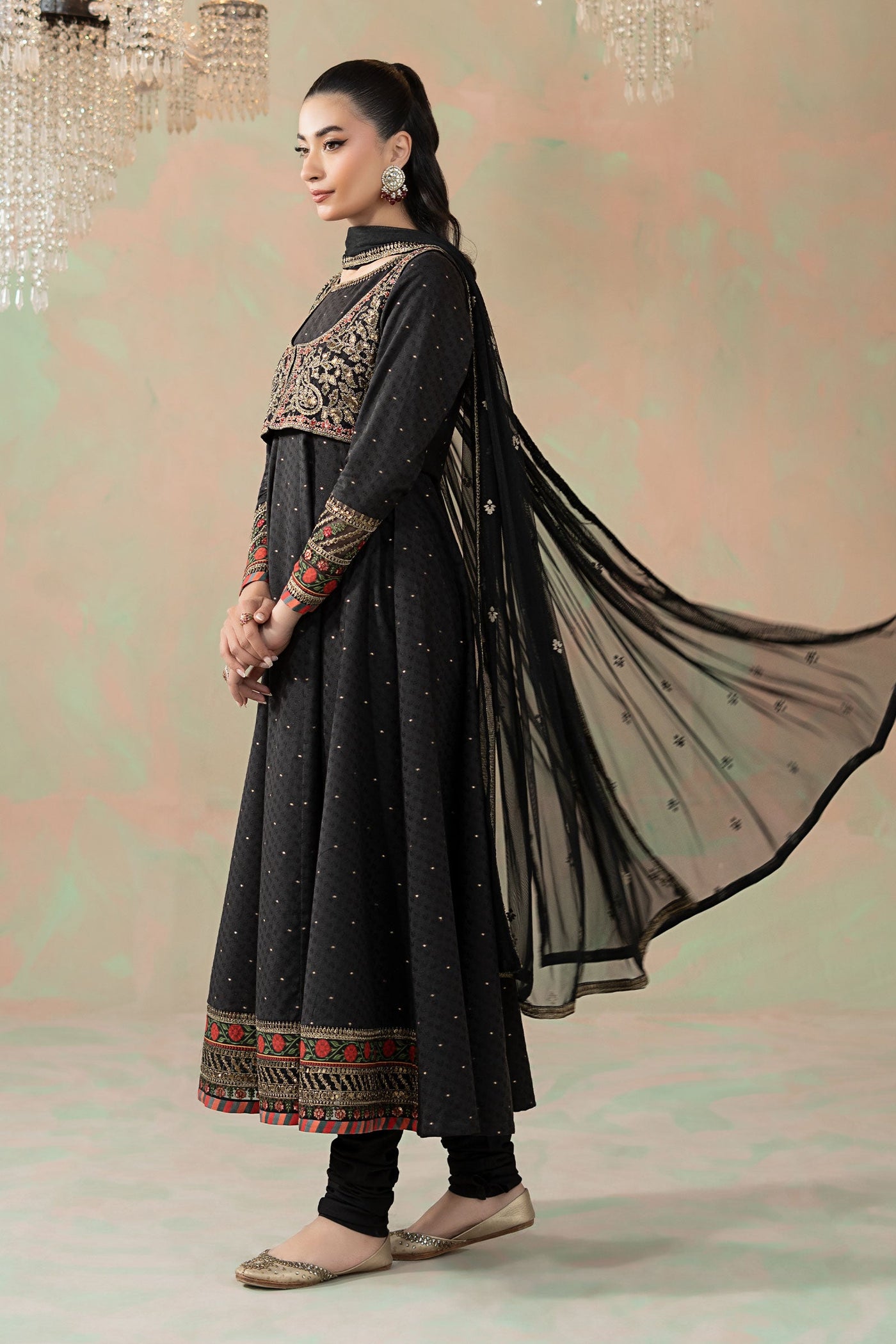 3 Piece Embroidered Filament Viscose Suit