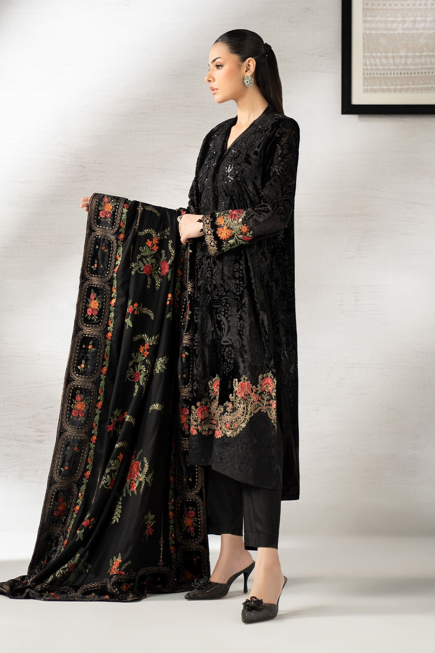 3 Piece Embroidered Palachi Suit