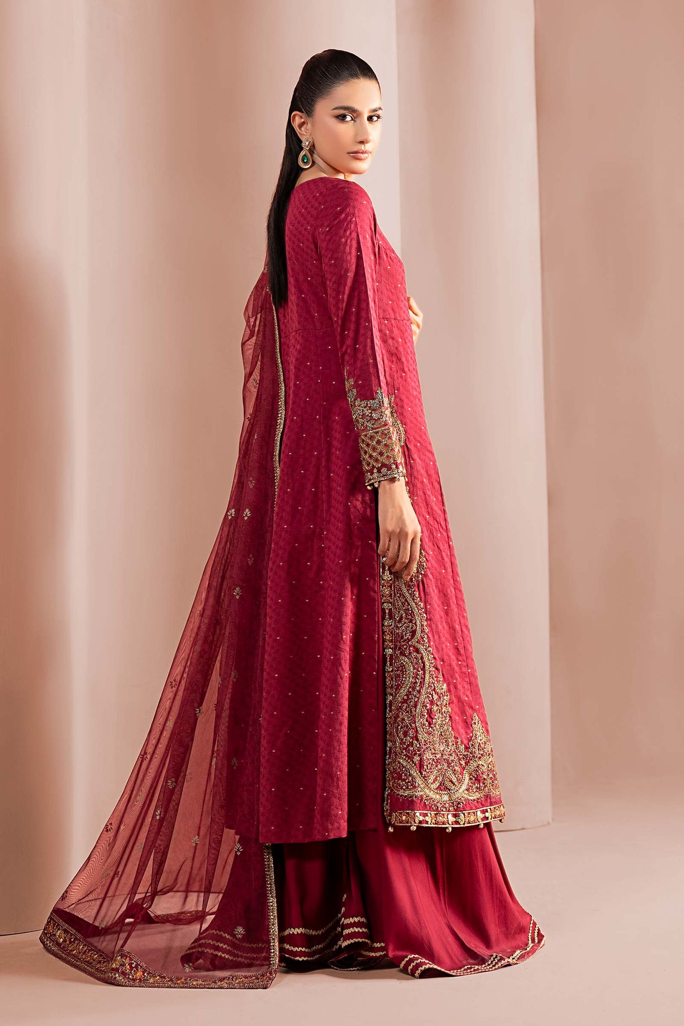 3 Piece Embroidered Filament Viscose Suit