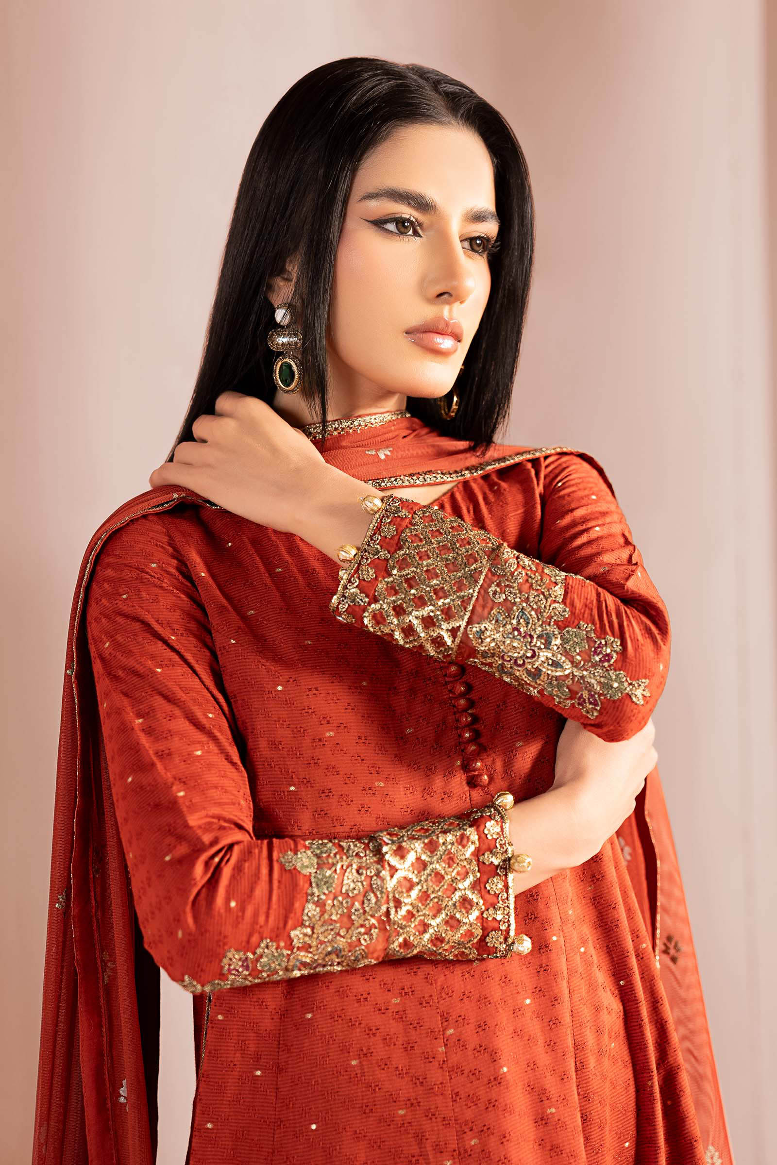 3 Piece Embroidered Filament Viscose Suit