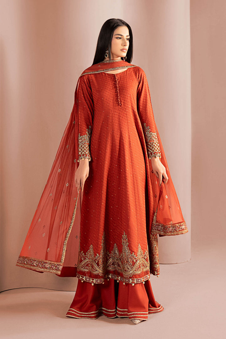 3 Piece Embroidered Filament Viscose Suit All Products DWW2531-ESM-0RT