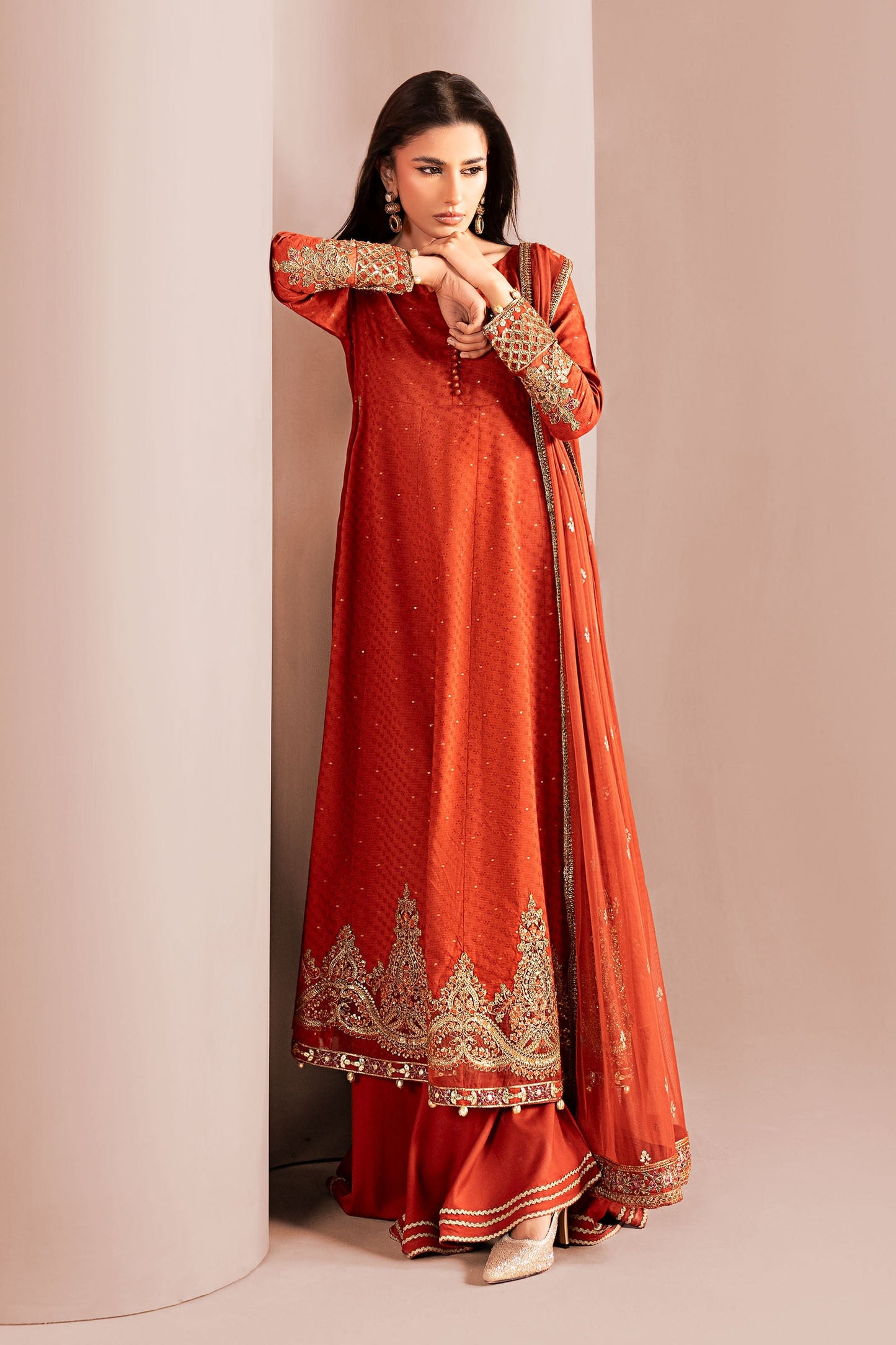 3 Piece Embroidered Filament Viscose Suit