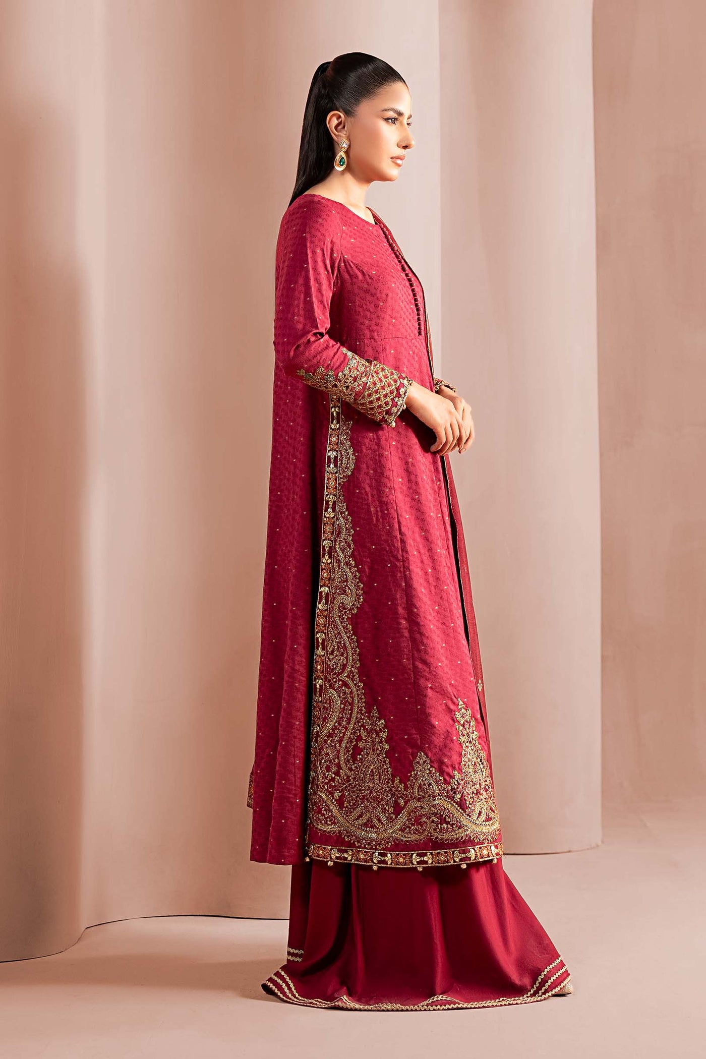 3 Piece Embroidered Filament Viscose Suit