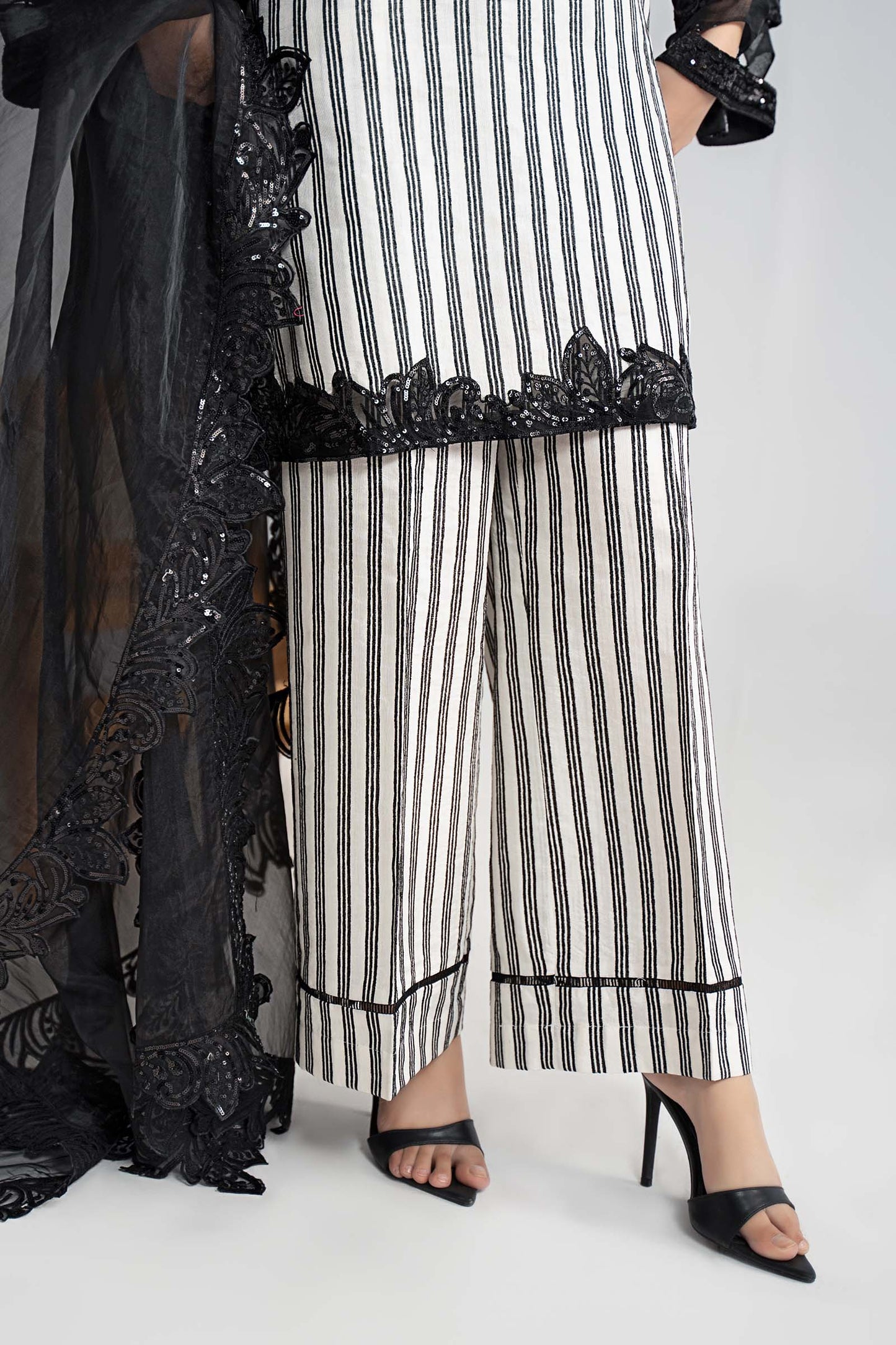 3 Piece Embroidered Cotton Velvet Suit