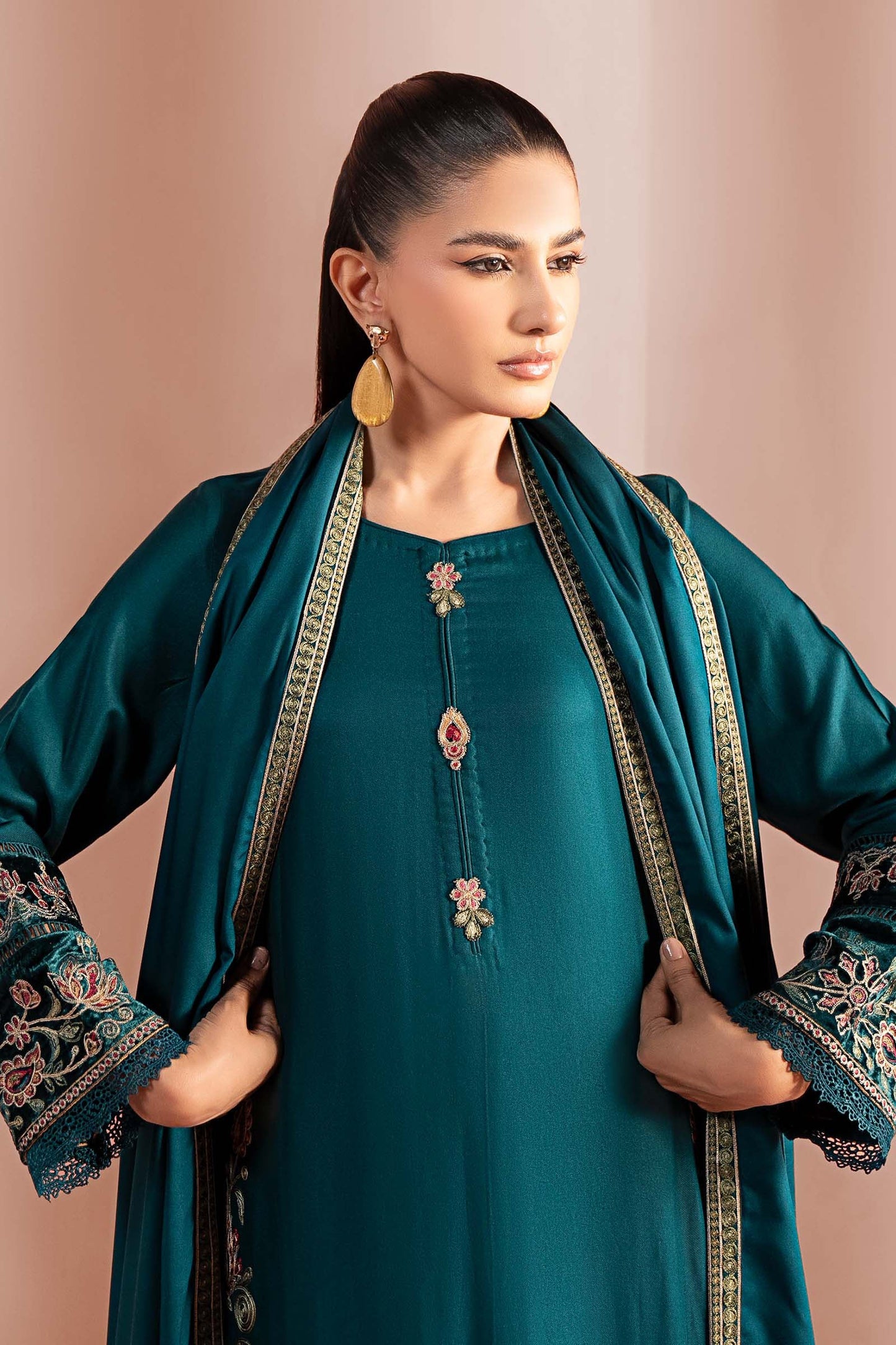 3 Piece Embroidered Marina Suit