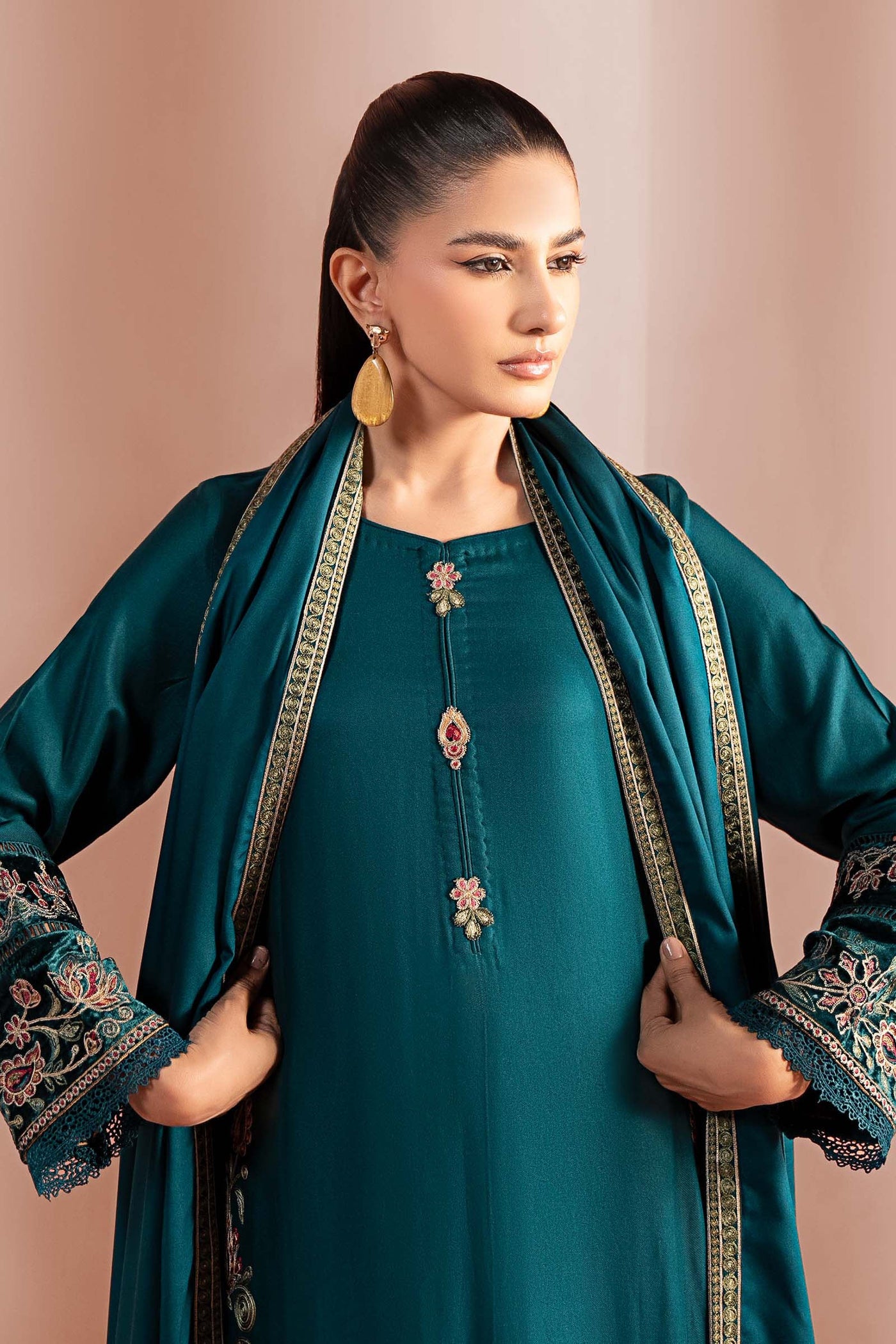 3 Piece Embroidered Marina Suit