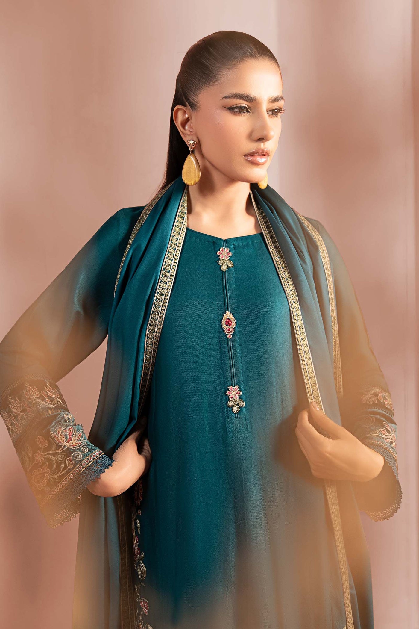 3 Piece Embroidered Marina Suit