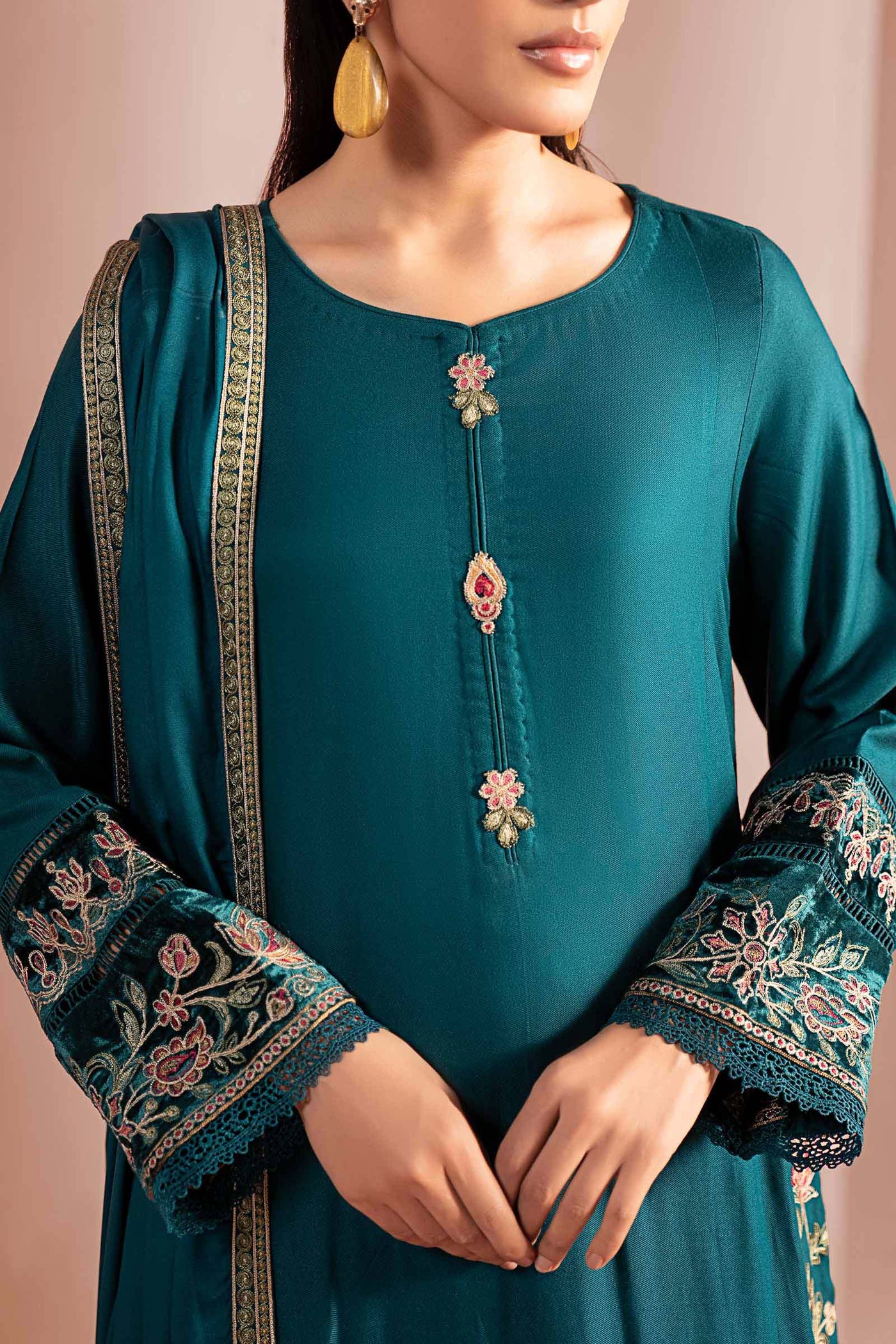 3 Piece Embroidered Marina Suit