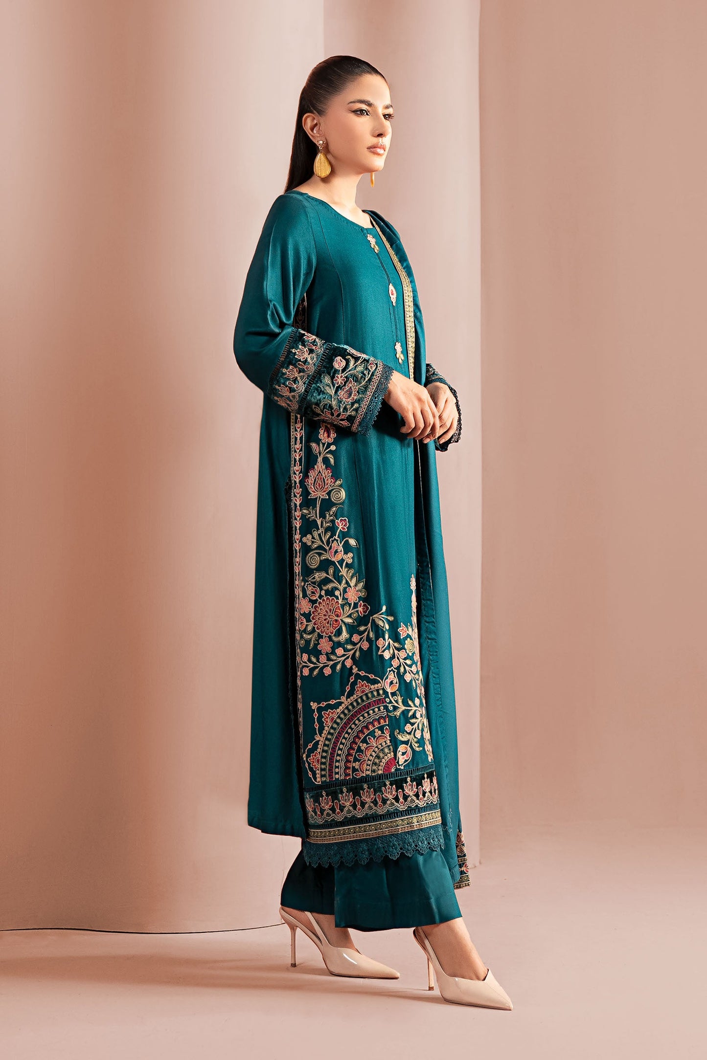 3 Piece Embroidered Marina Suit