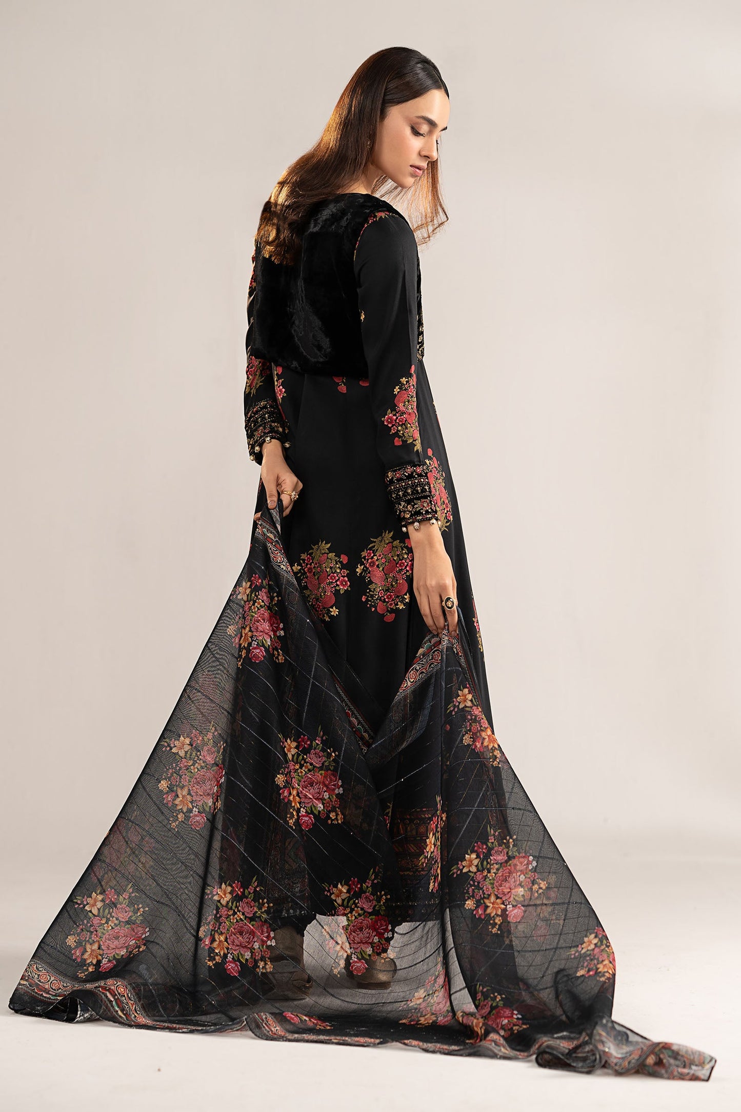 3 Piece Embroidered Linen Suit