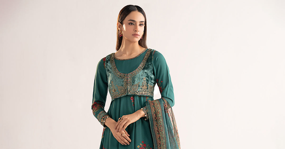 3 Piece Embroidered Linen Suit