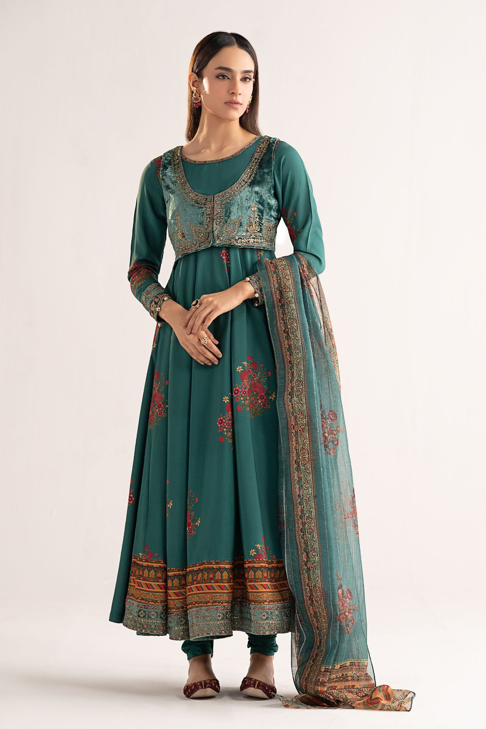 3 Piece Embroidered Linen Suit