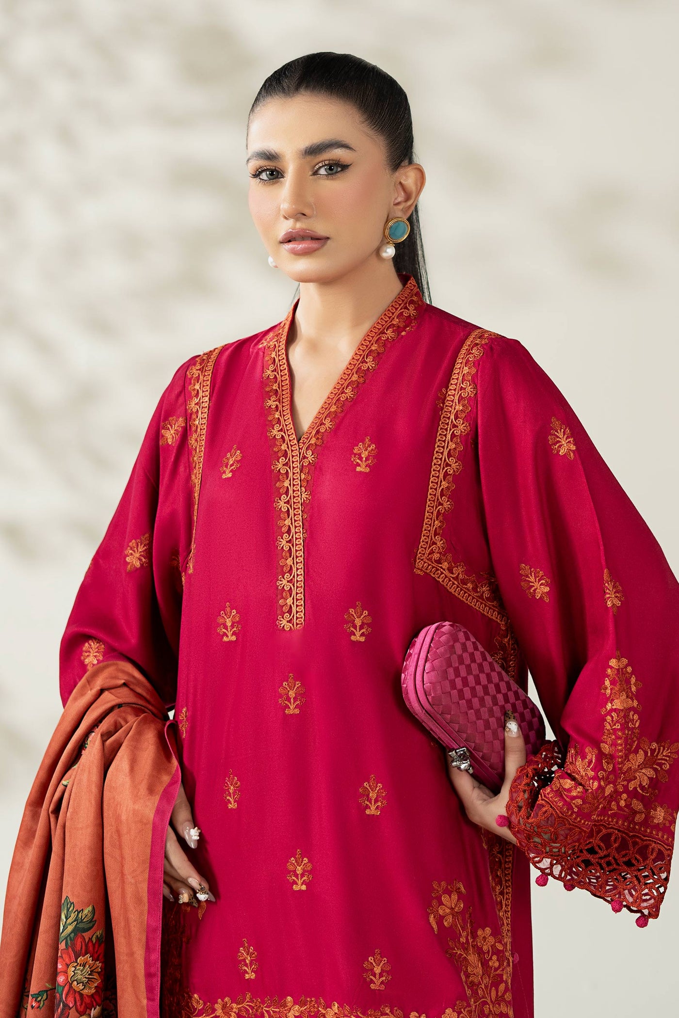3 Piece Embroidered Marina Suit