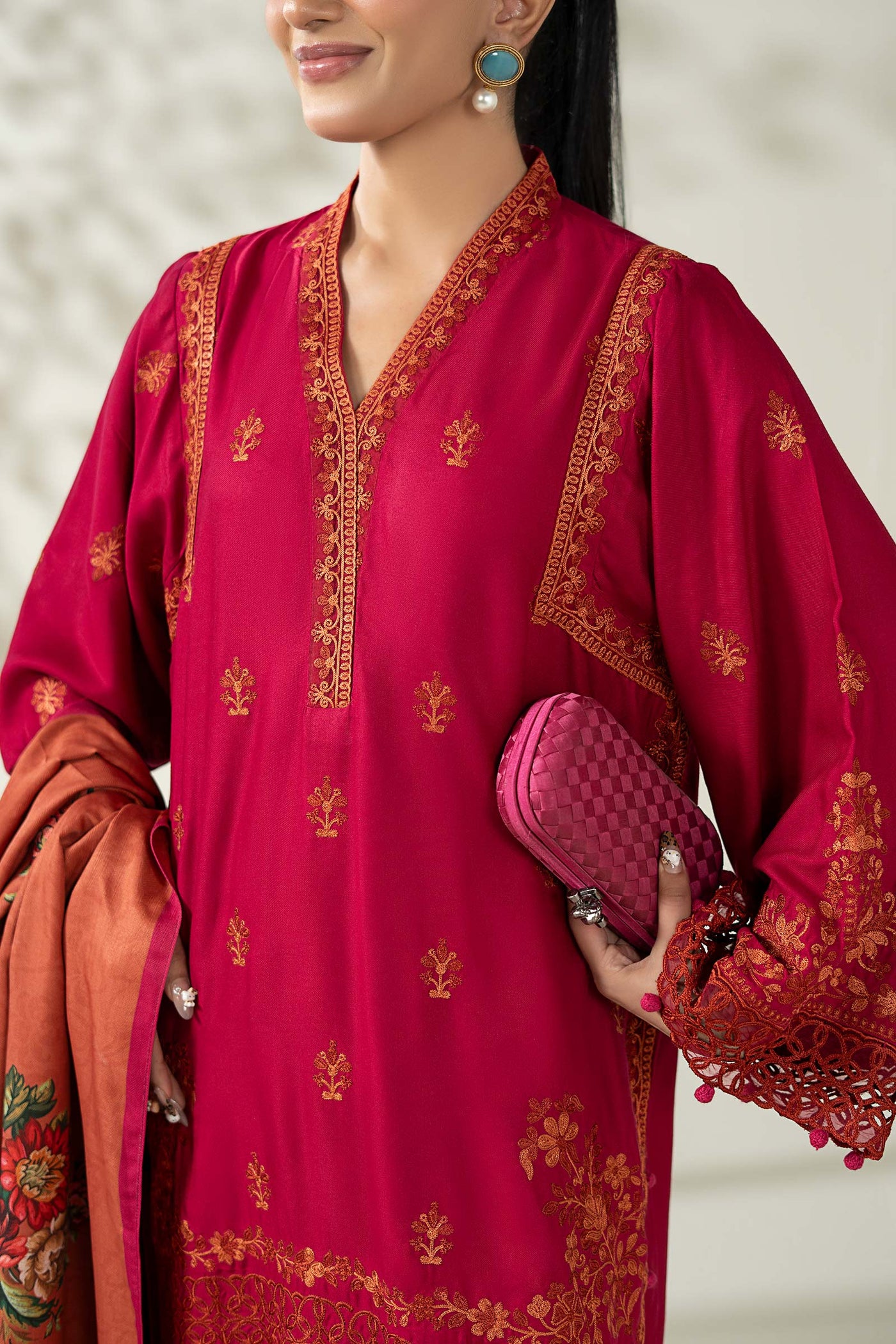 3 Piece Embroidered Marina Suit