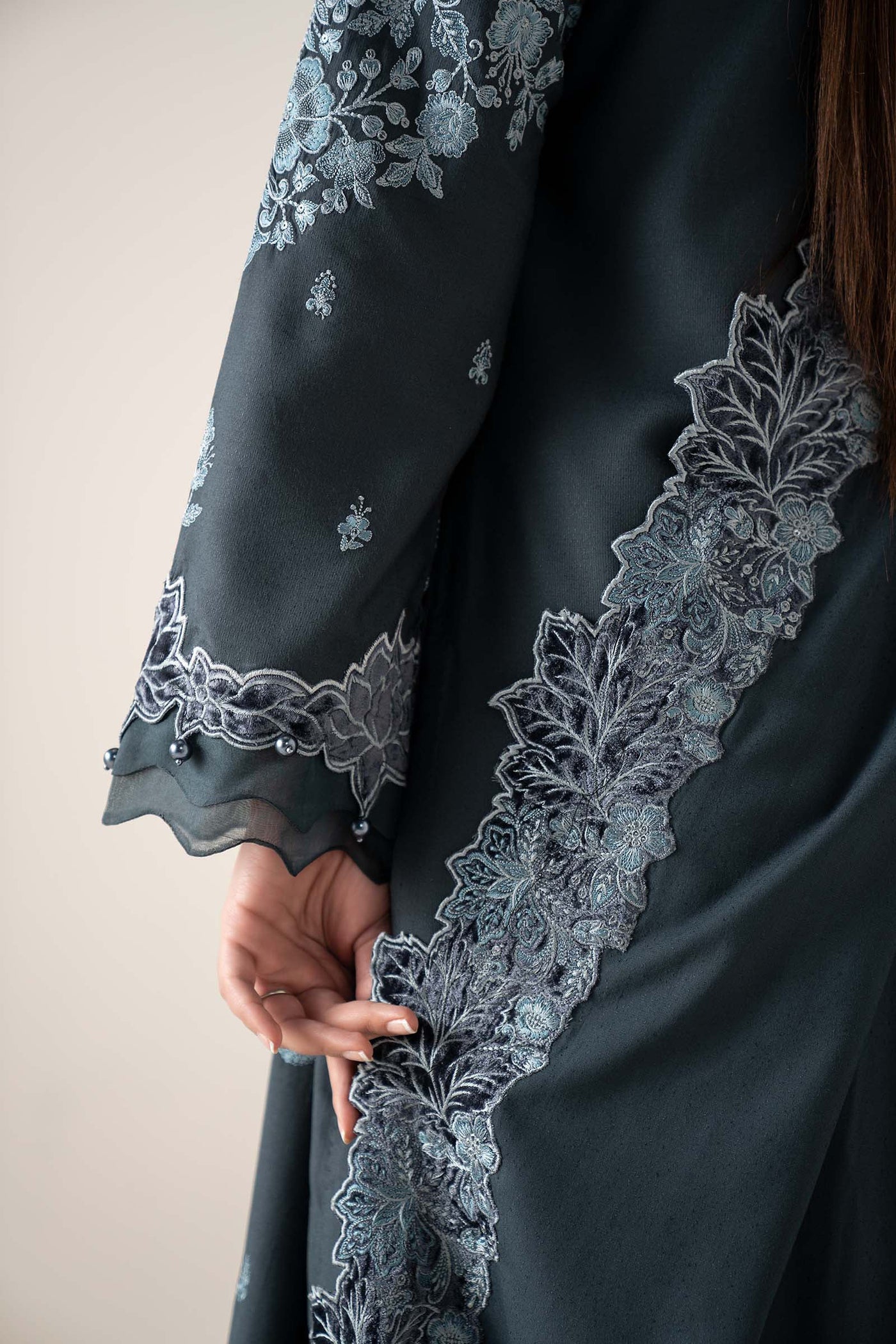 3 Piece Embroidered Karandi Suit