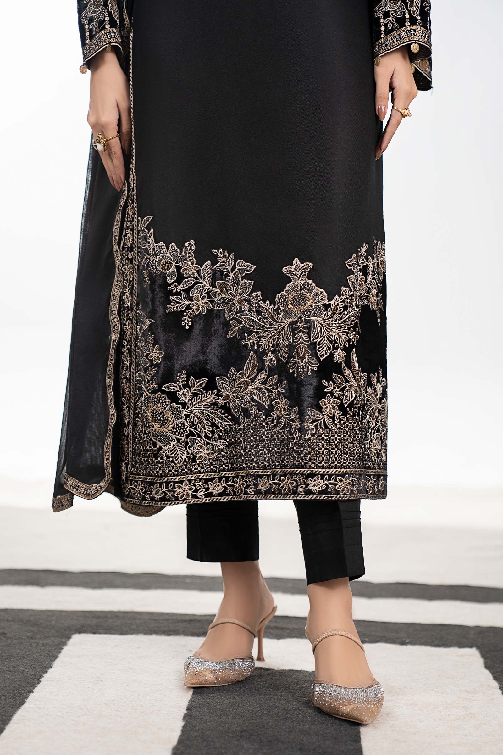 3 Piece Embroidered Marina Suit