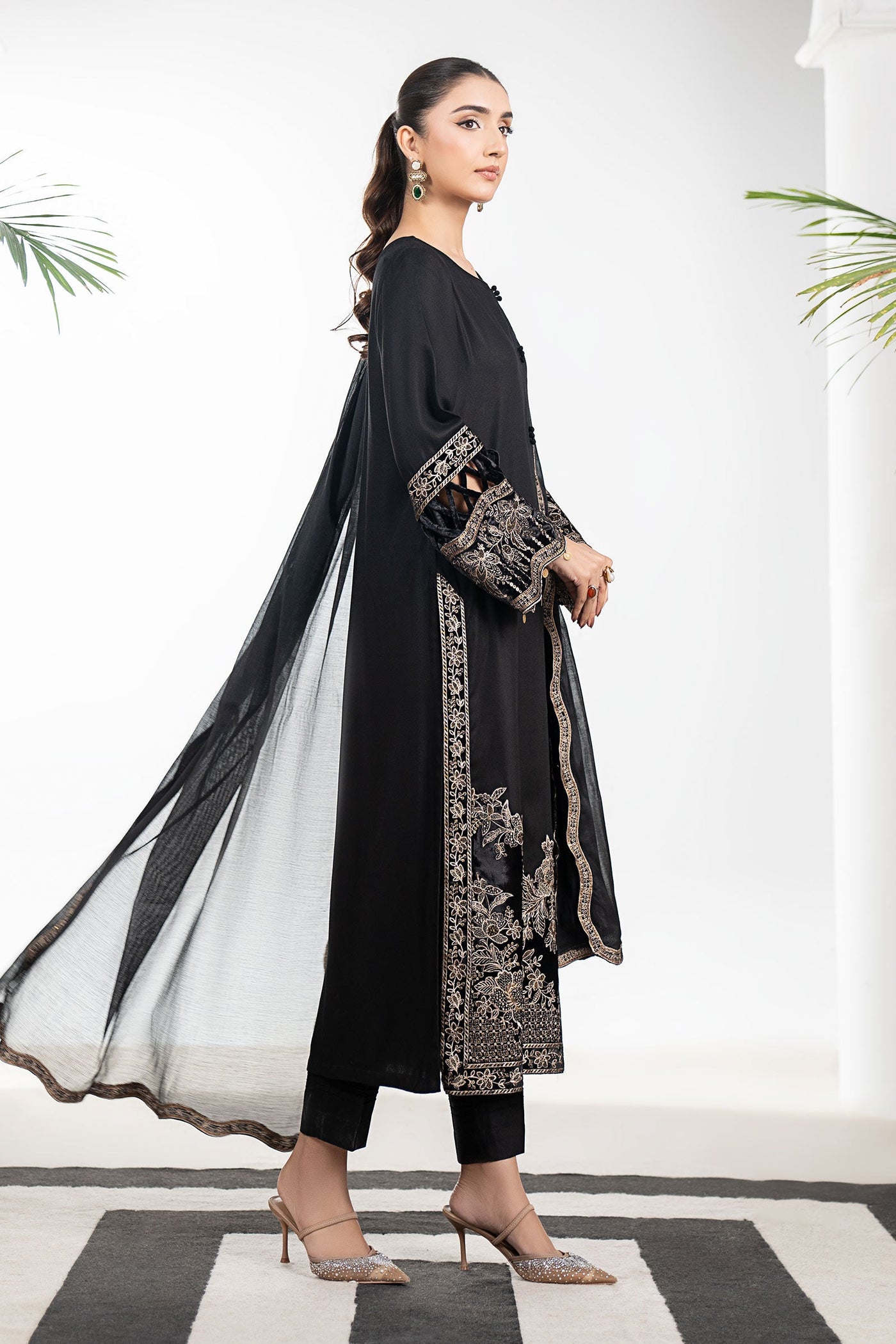 3 Piece Embroidered Marina Suit