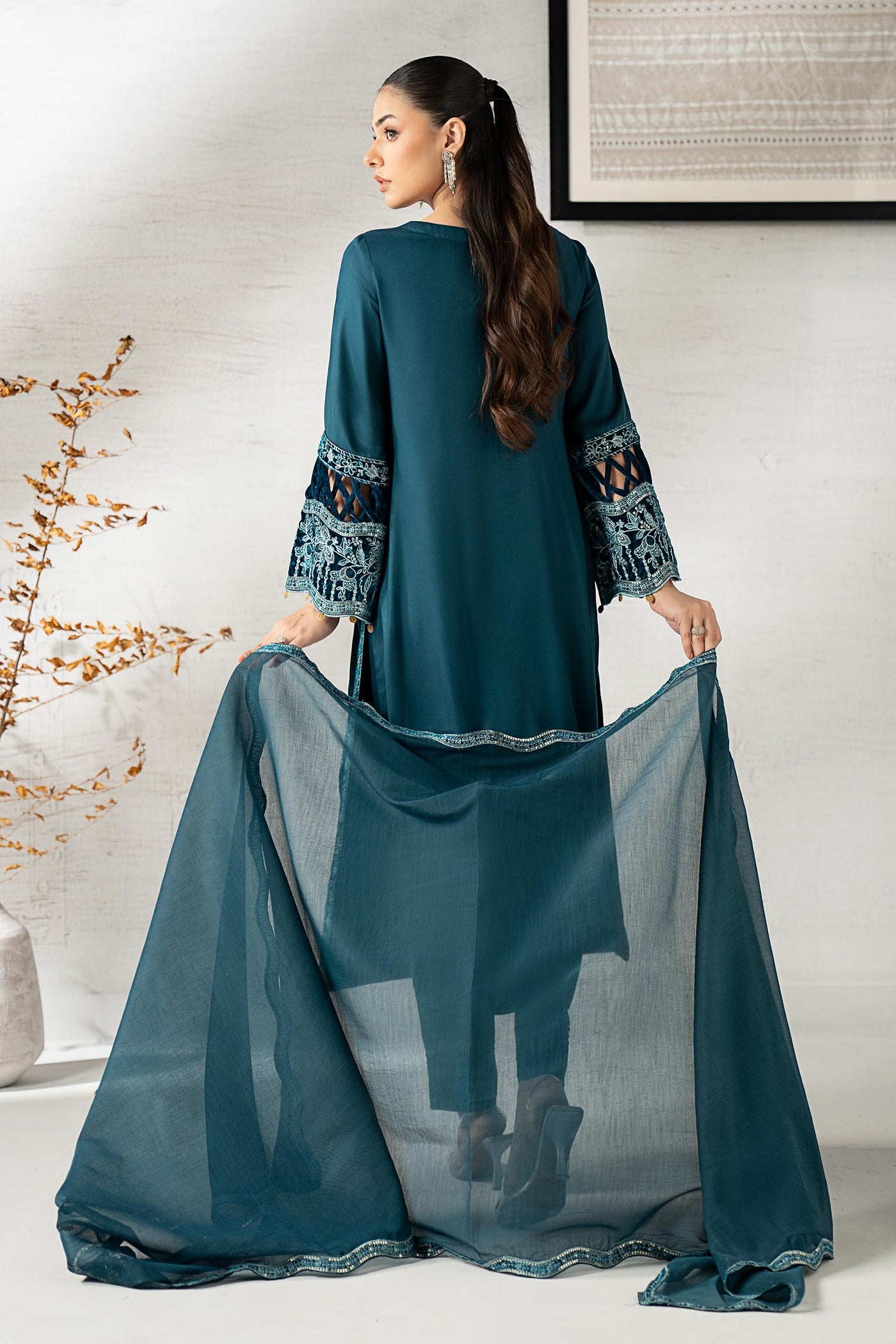 3 Piece Embroidered Marina Suit