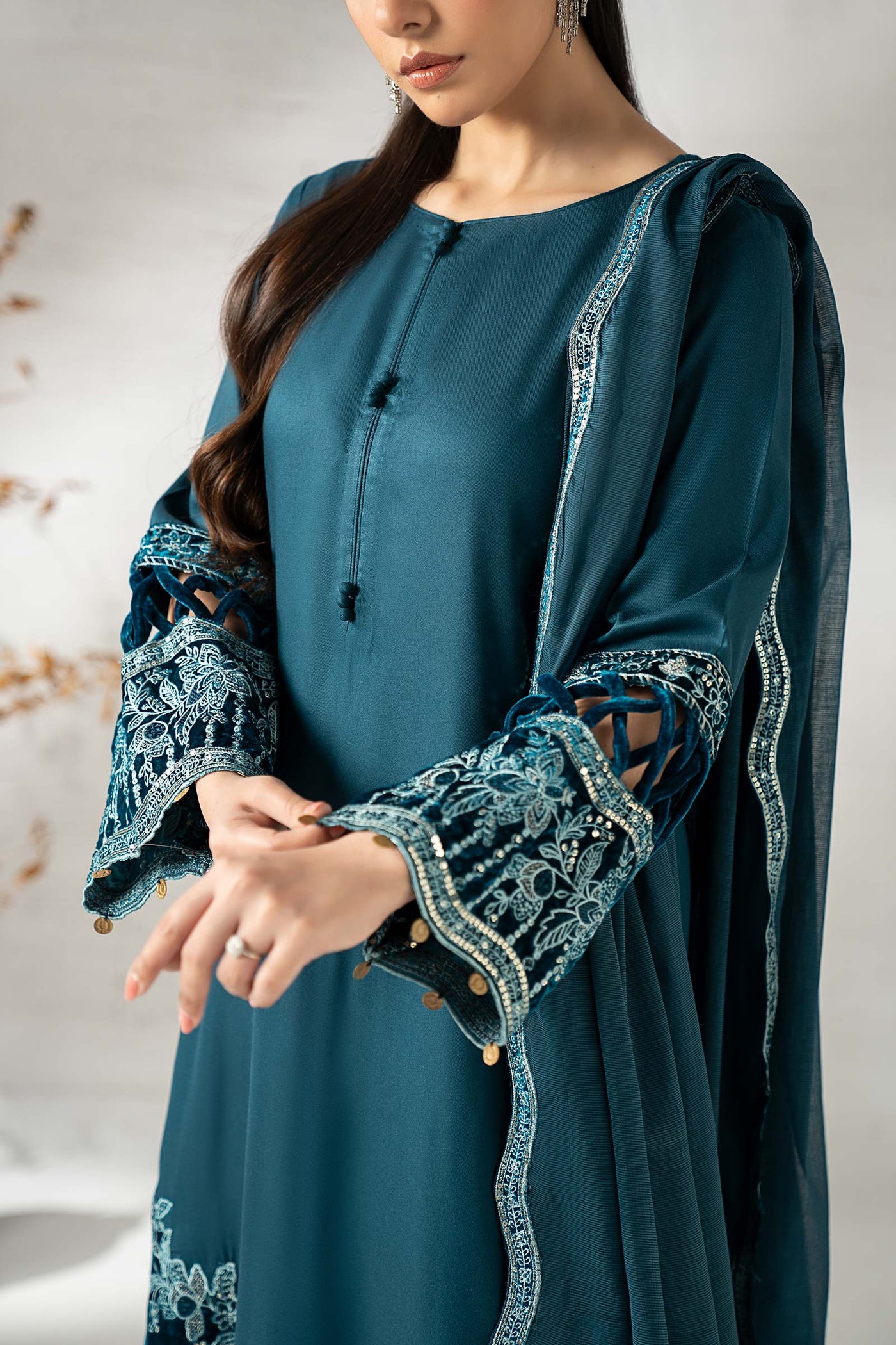 3 Piece Embroidered Marina Suit