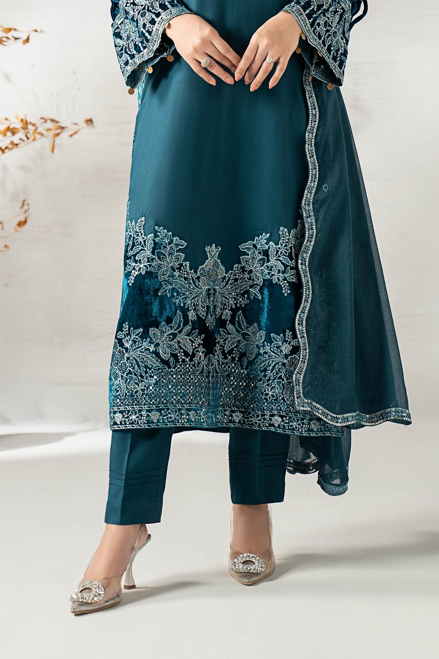 3 Piece Embroidered Marina Suit