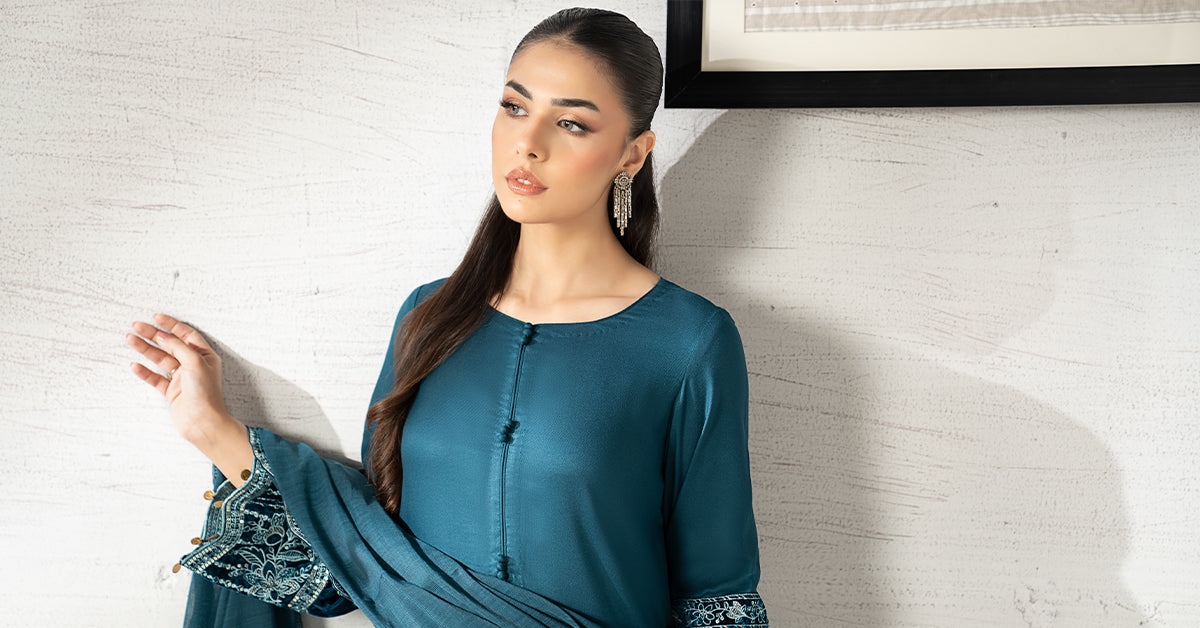 3 Piece Embroidered Marina Suit