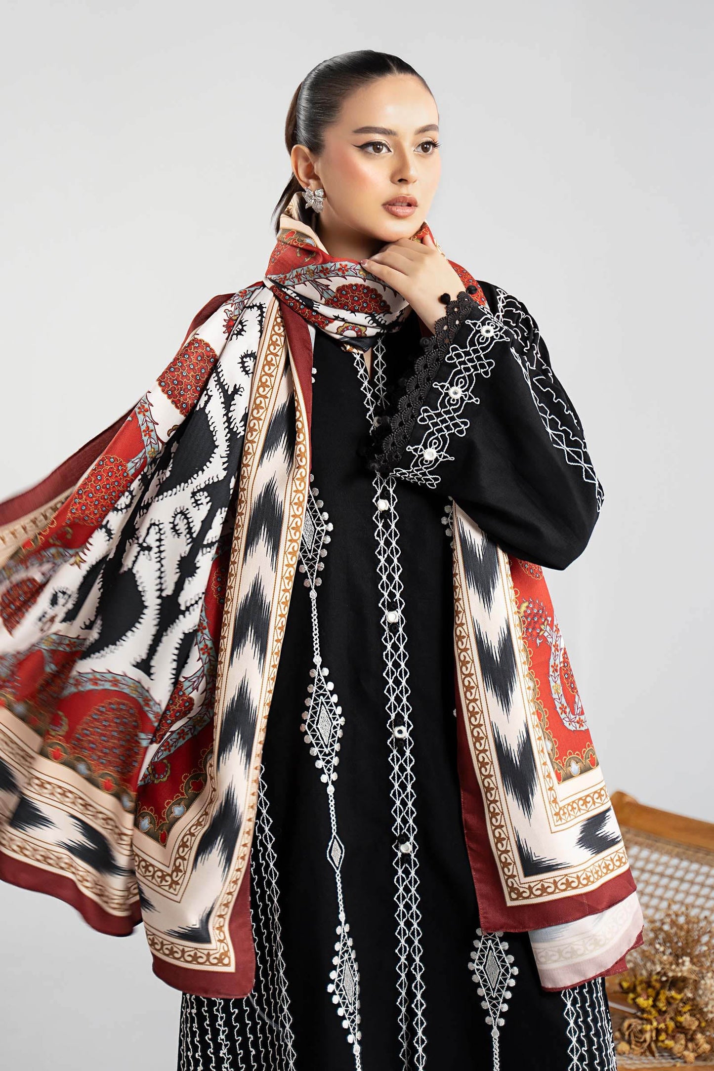 3 Piece Embroidered Khaddar Suit