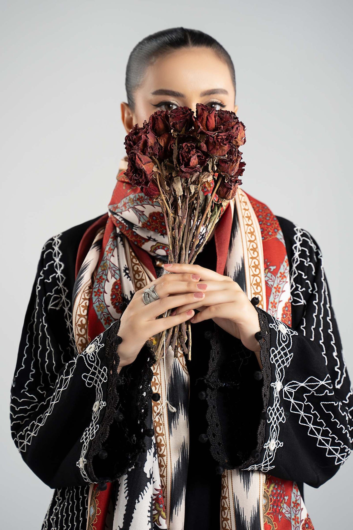 3 Piece Embroidered Khaddar Suit