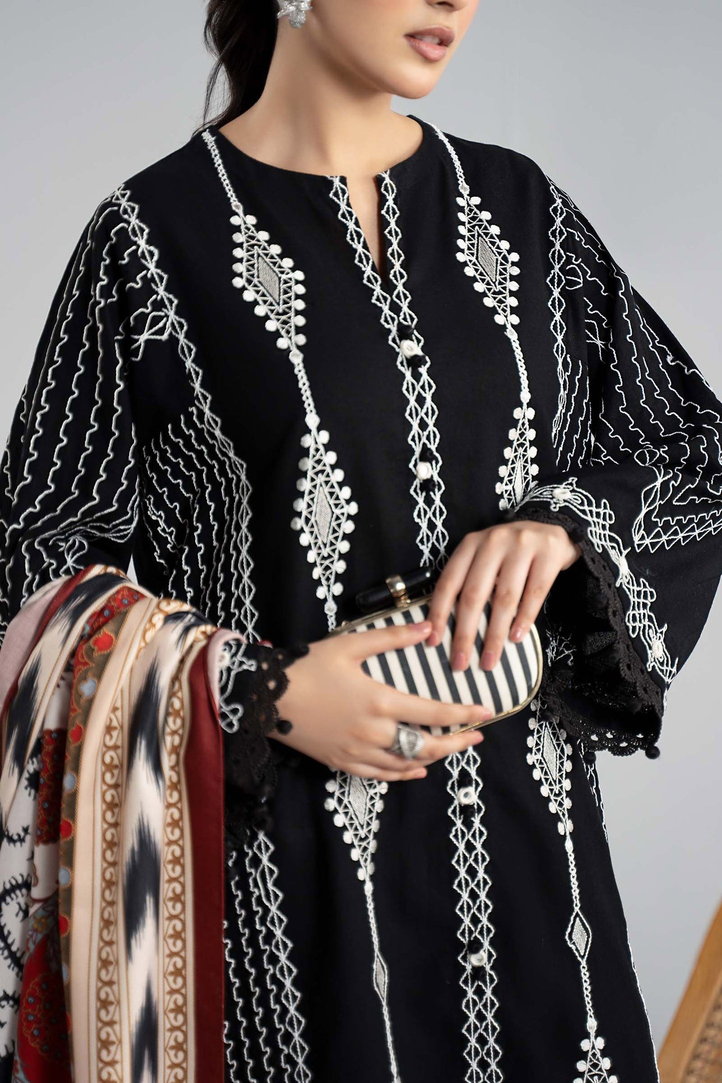 3 Piece Embroidered Khaddar Suit