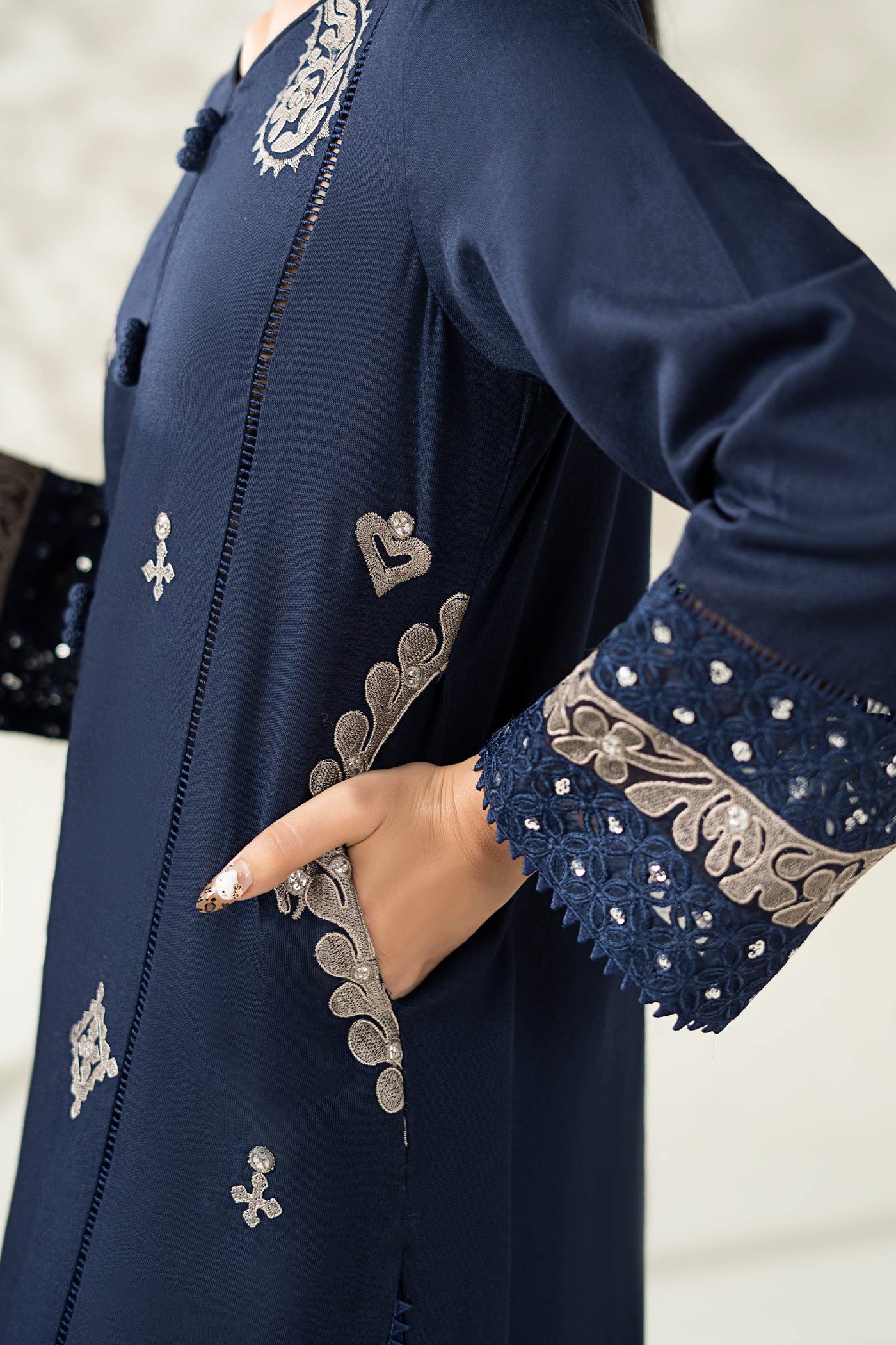 3 Piece Embroidered Marina Suit