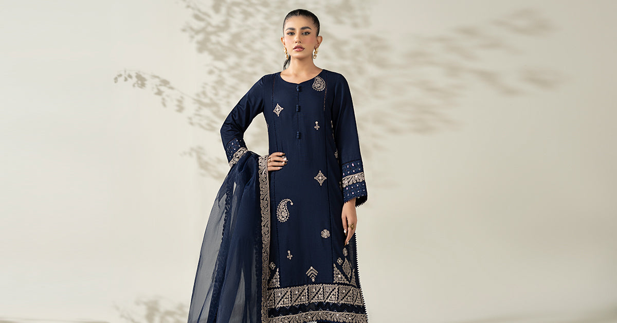 3 Piece Embroidered Marina Suit