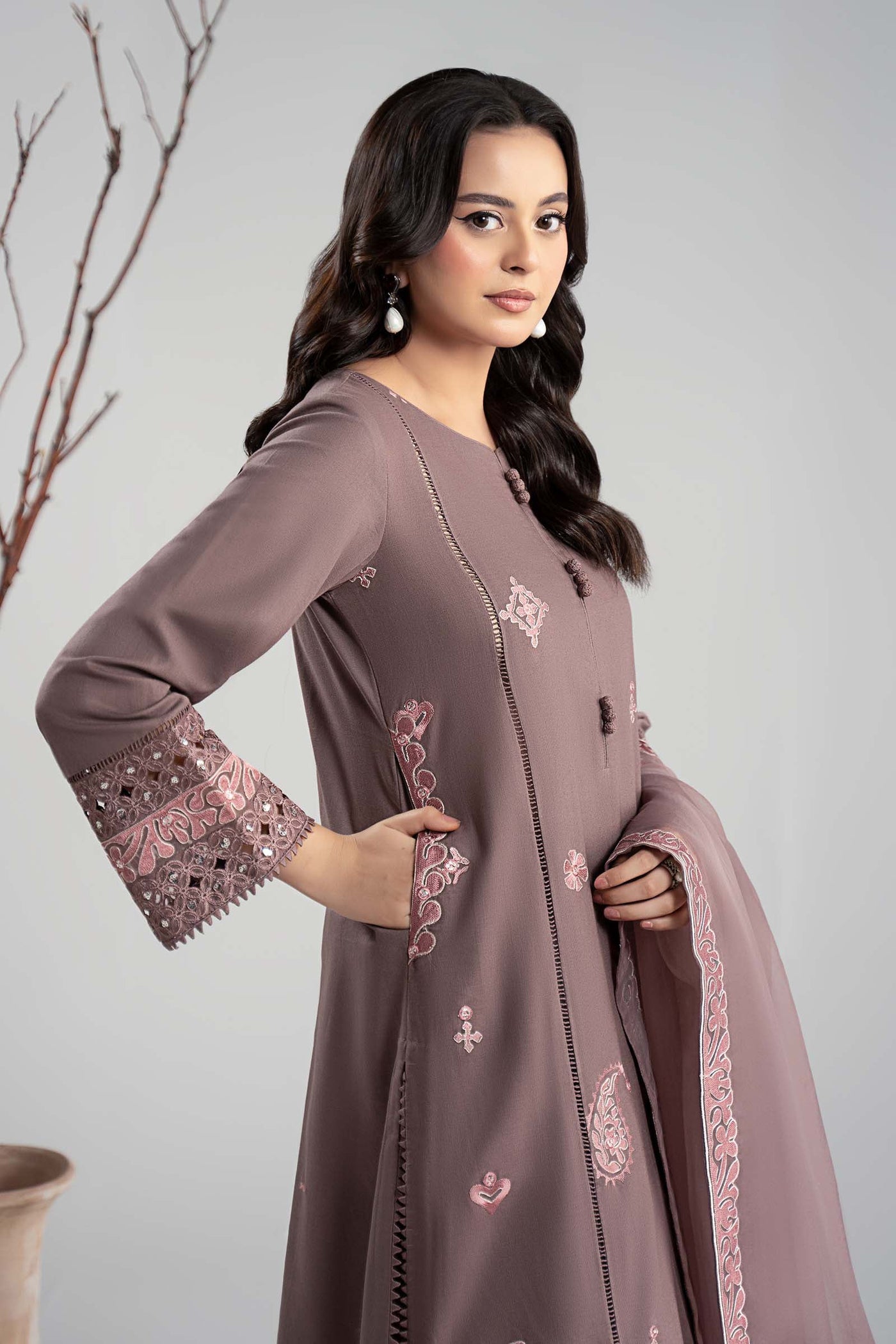 3 Piece Embroidered Marina Suit