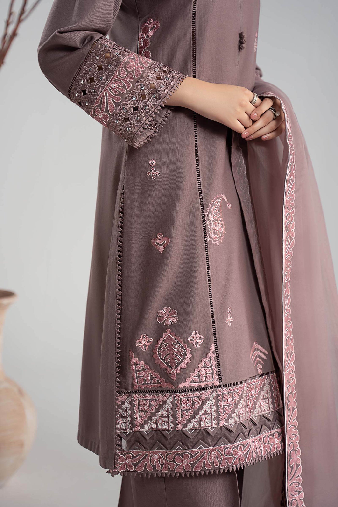 3 Piece Embroidered Marina Suit