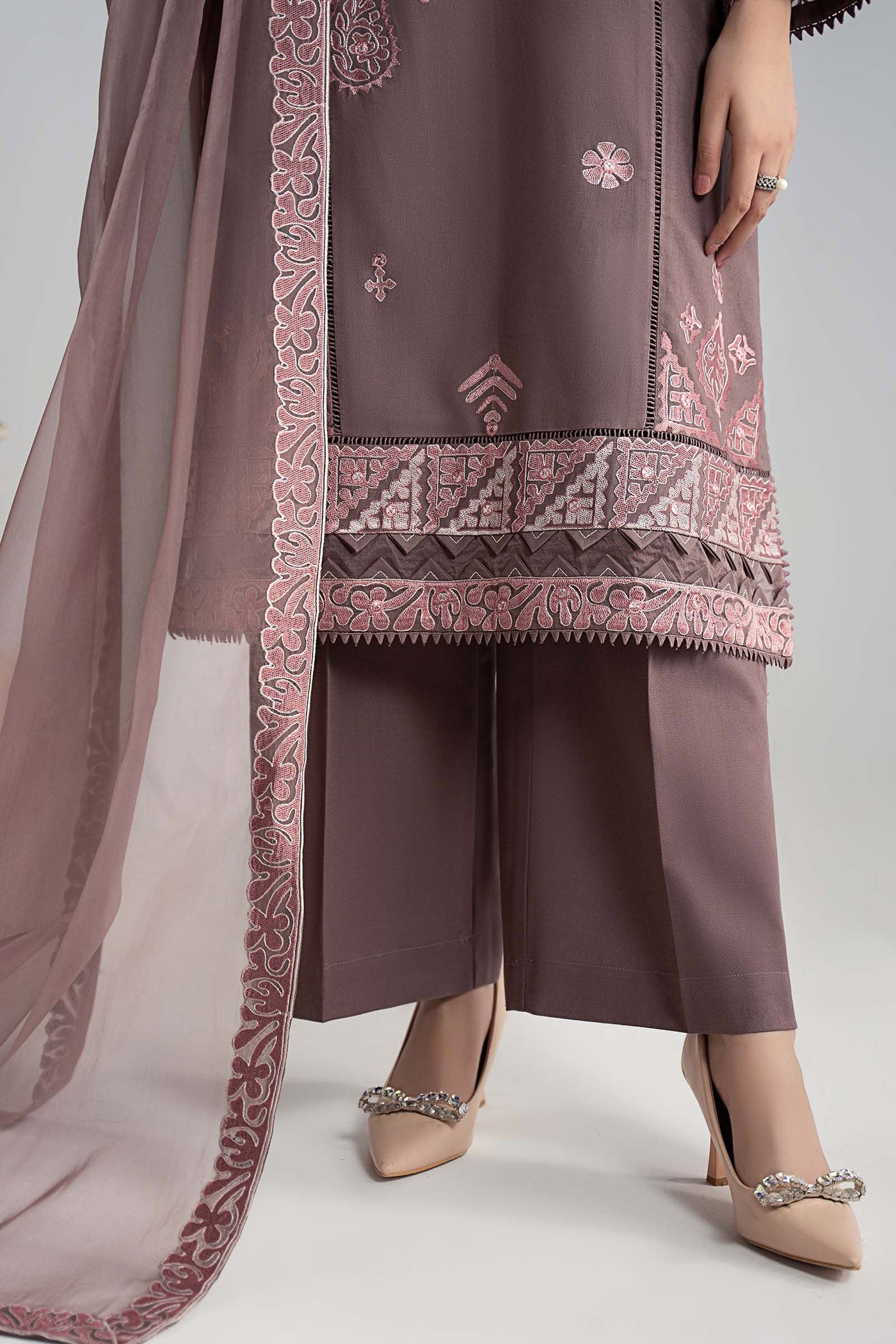 3 Piece Embroidered Marina Suit