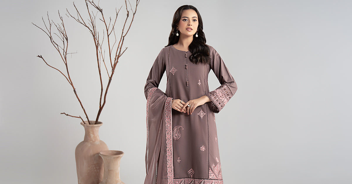3 Piece Embroidered Marina Suit