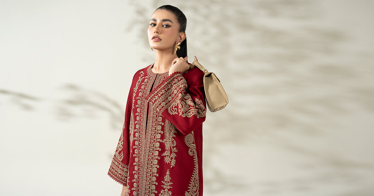 3 Piece Embroidered Khaddar Suit