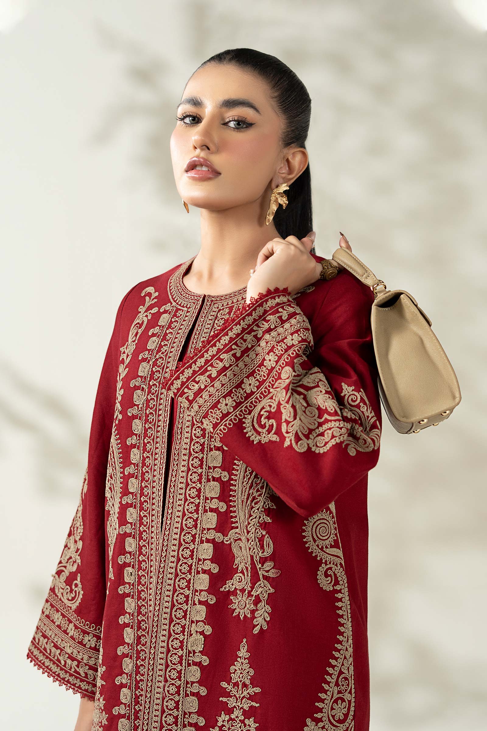 3 Piece Embroidered Khaddar Suit